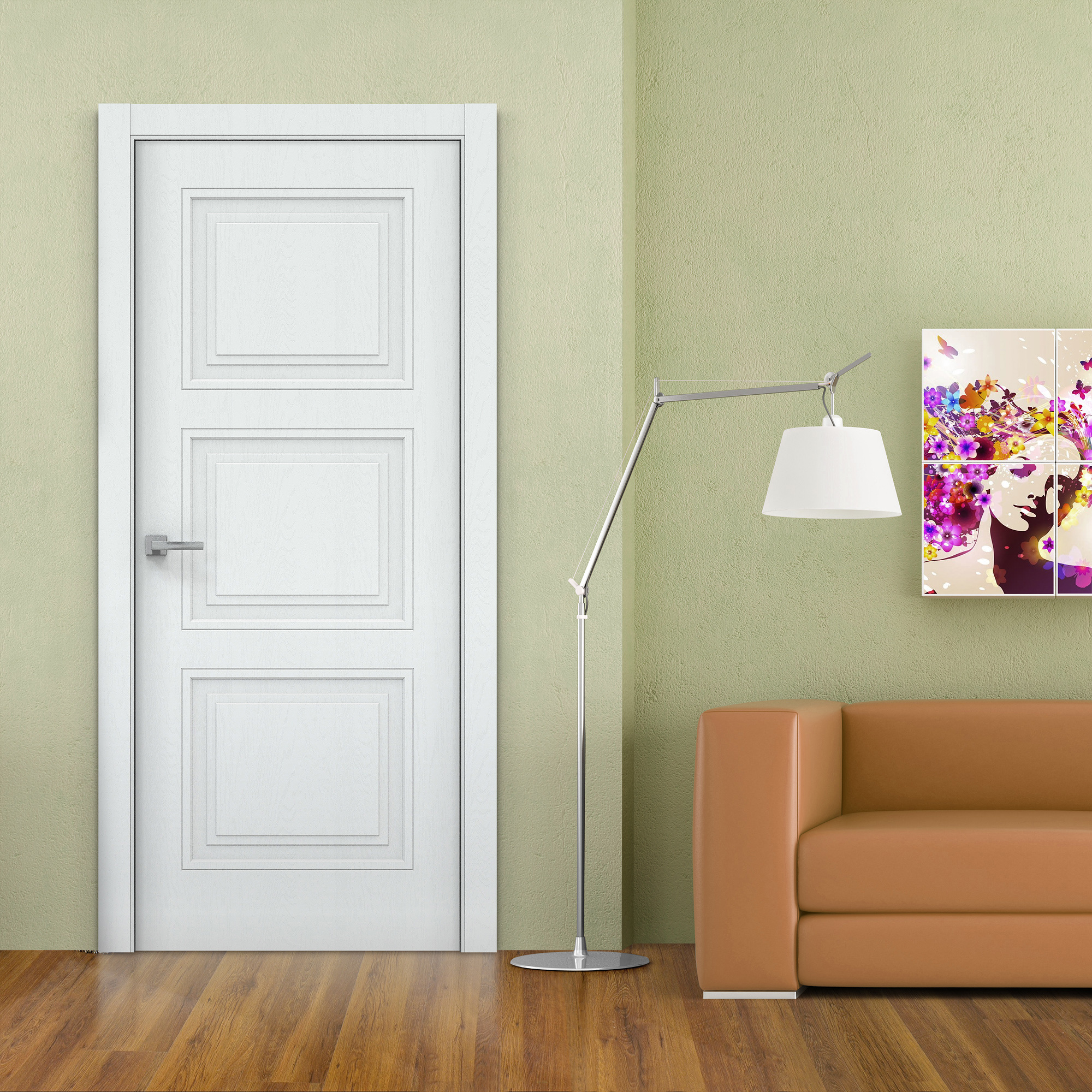 Изображение товара Дверное полотно БИЗНЕС ПАРК Piramida 2 Глухая 60x200 Арктик