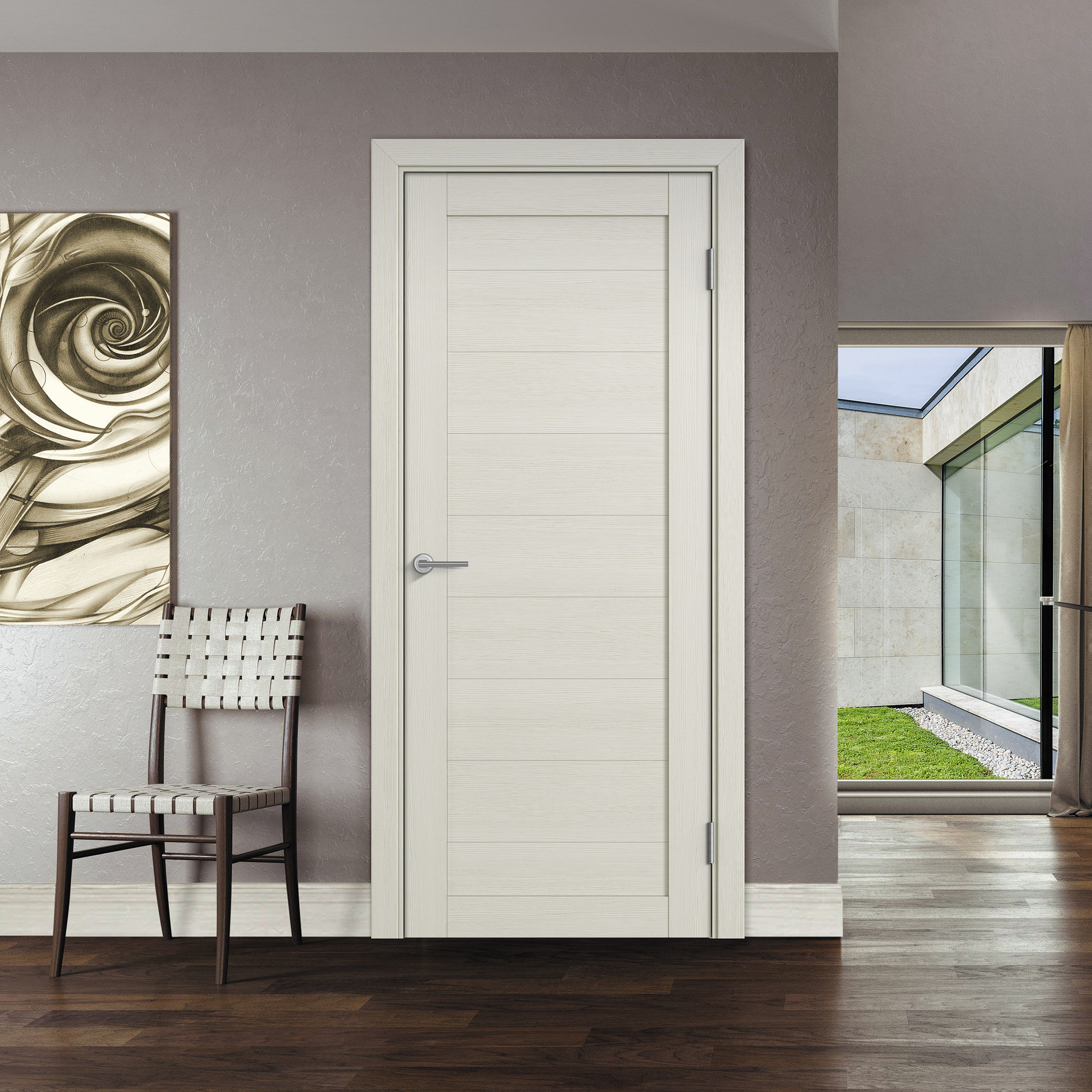 Изображение товара Дверь БИЗНЕС ПАРК Profile 4 Глухая 90x200 см Лиственница белая