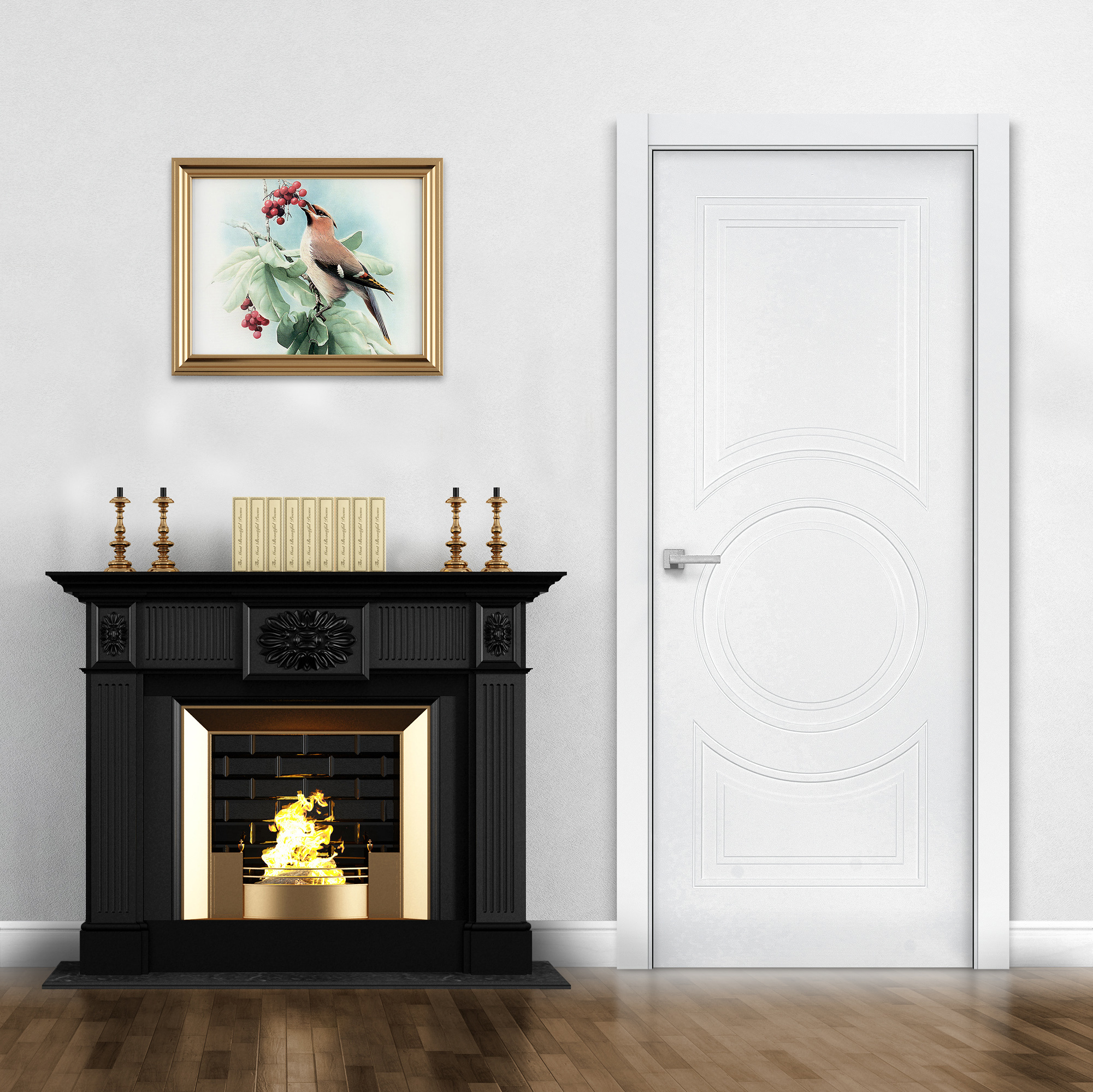 Изображение товара Дверь межкомнатная Бизнес парк Line 6 глухая 80x200см эмаль цвет белый без замка и петель