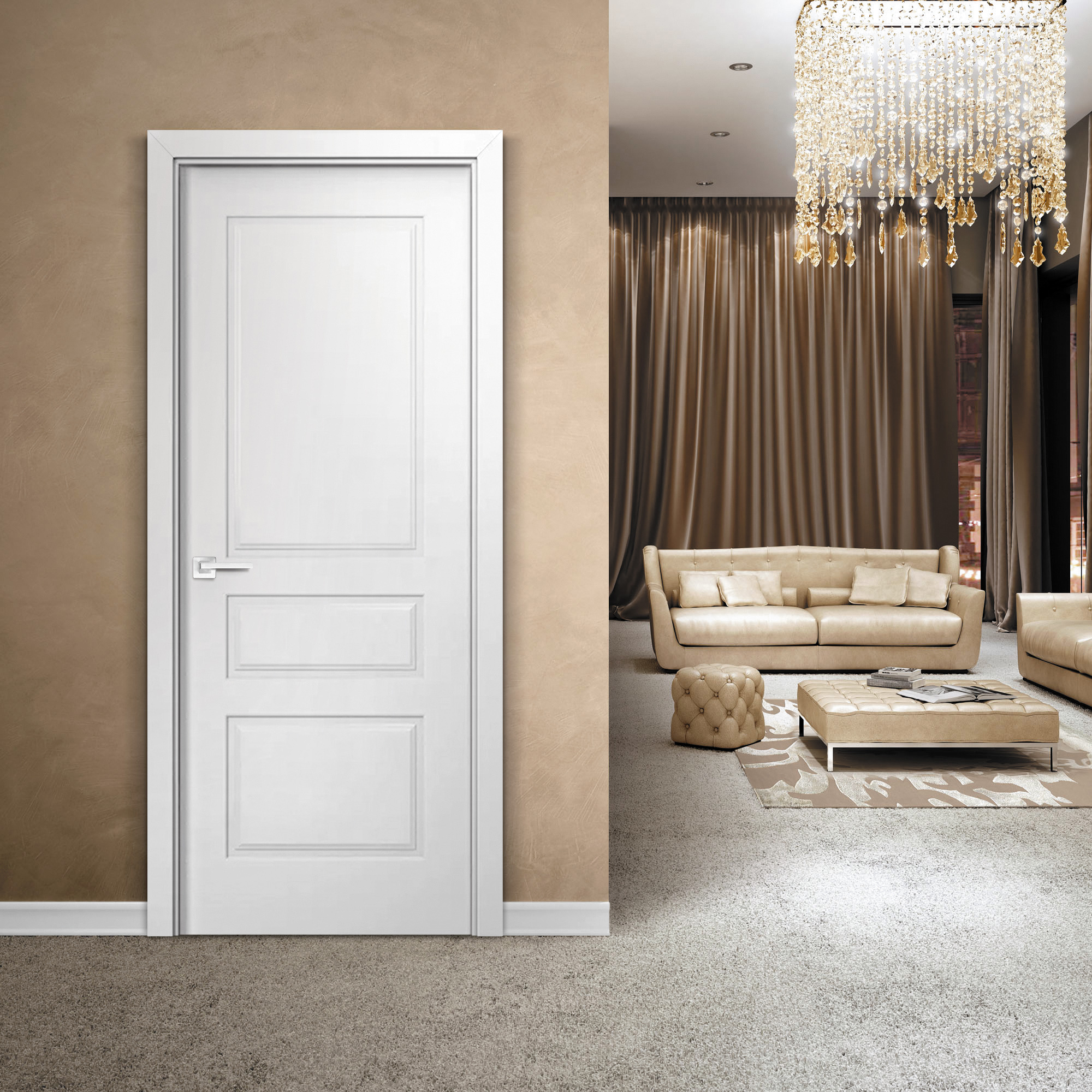 Изображение товара Дверь межкомнатная Бизнес парк Muza 3 глухая 80x200см эмаль цвет белоснежный без замка и петель