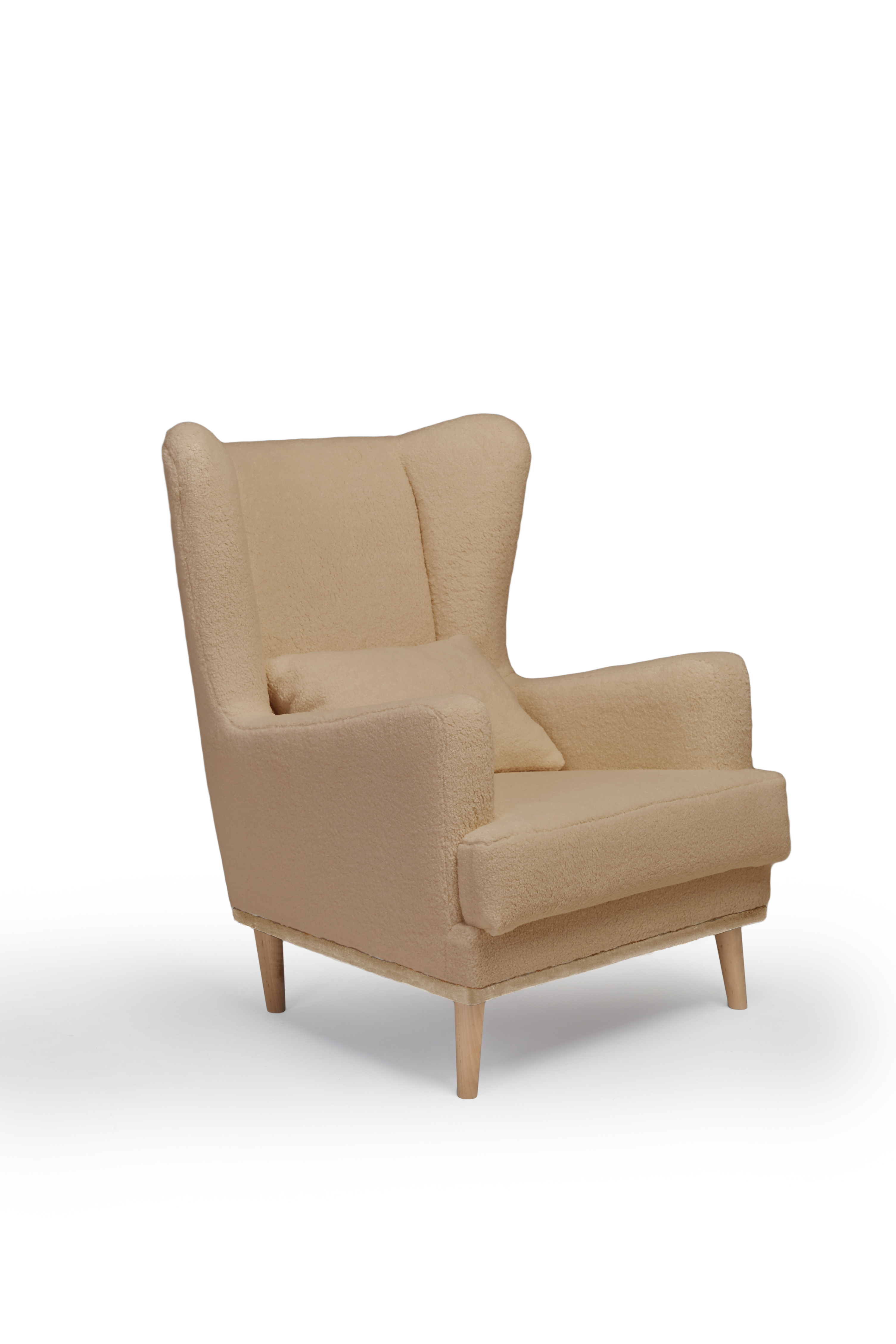 Изображение товара Кресло Вегас из фанеры и искусственного меха бежевое комфортное стильное