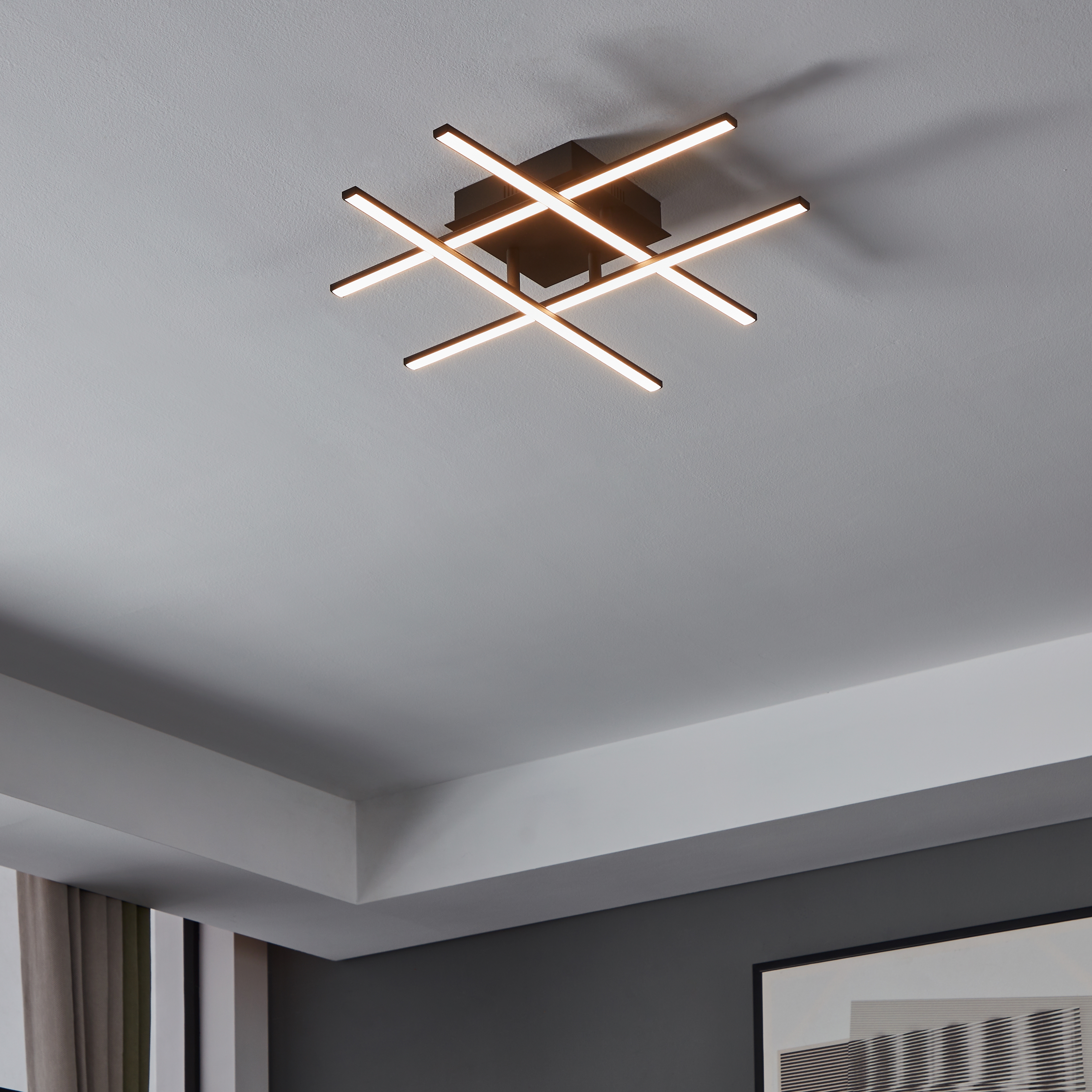 Изображение товара Люстра потолочная светодиодная Eglo Lasana 3 99316 6.3 м² теплый белый (желтый) свет цвет белый/черный