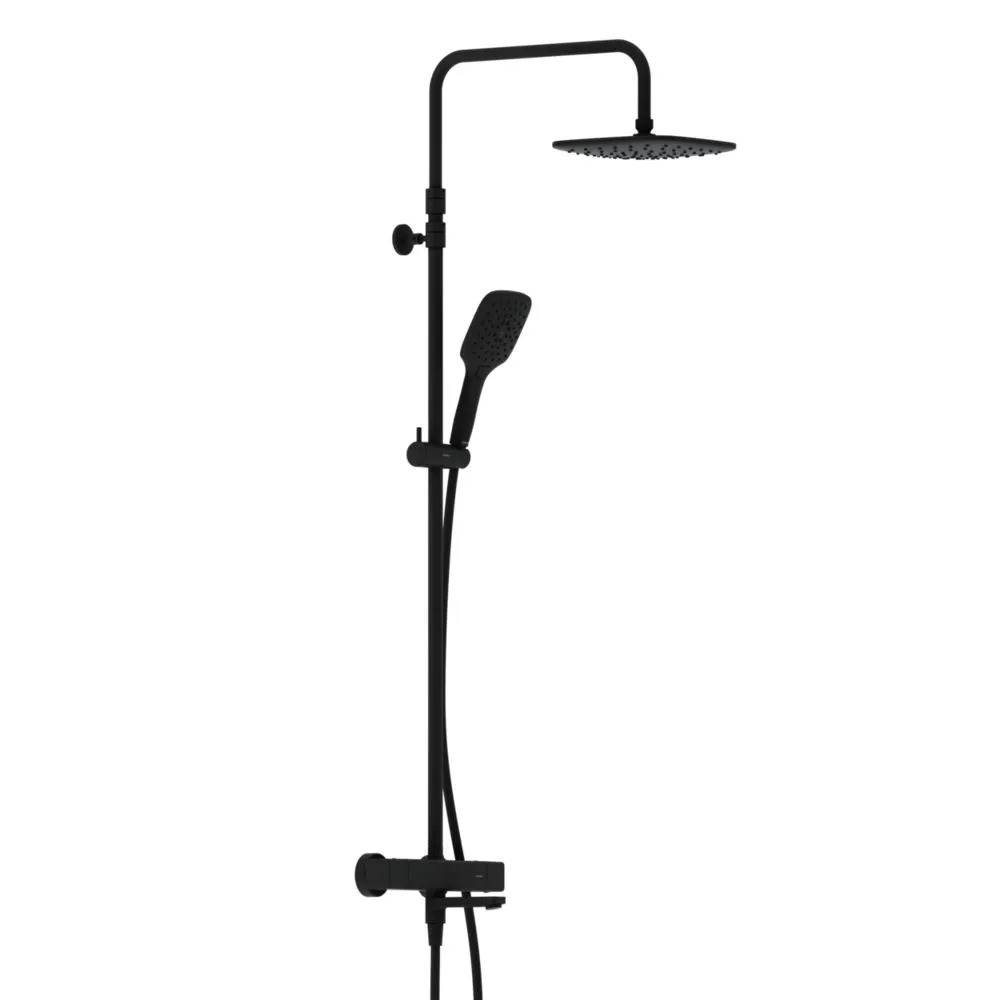 Изображение товара Душевая система Damixa с тропическим душем и термостатом черная 2 года гарантия