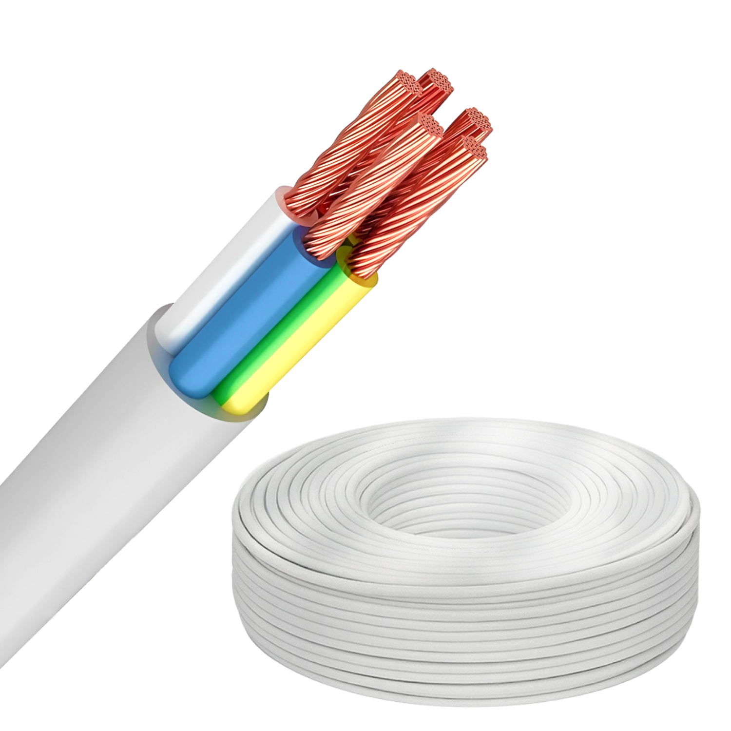 Изображение товара Кабель Рэмкабель ПВС 5x1 50 м цвет белый ГОСТ