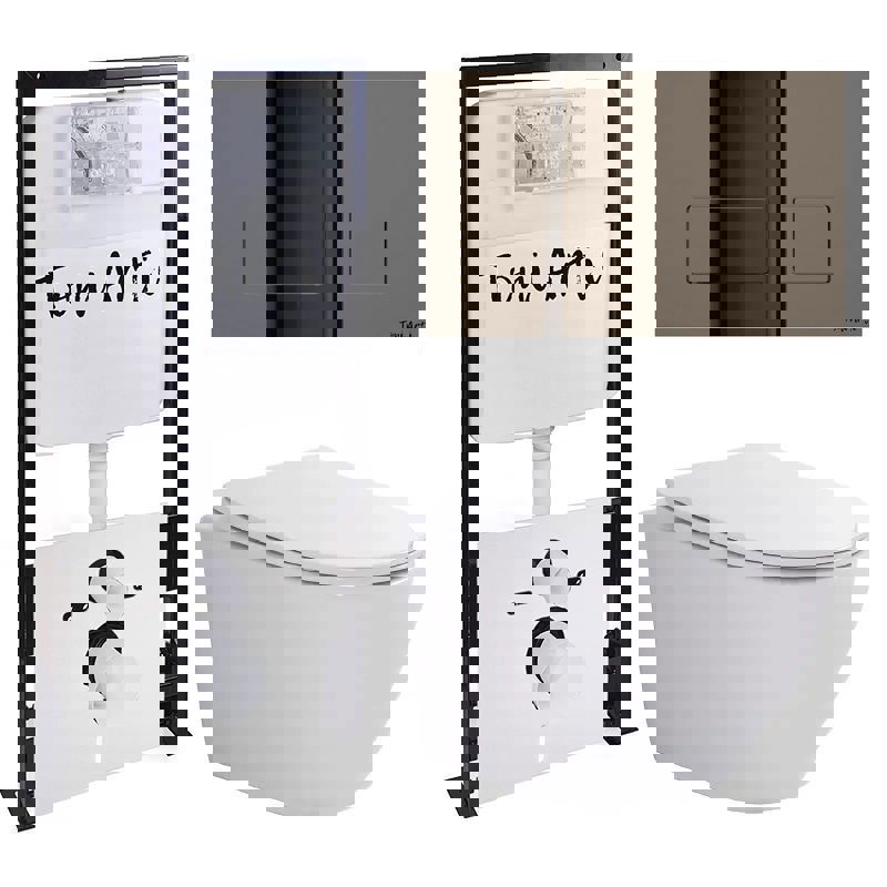 Изображение товара Комплект инсталляции с подвесным унитазом TONI ARTI Russi и кнопкой Noche