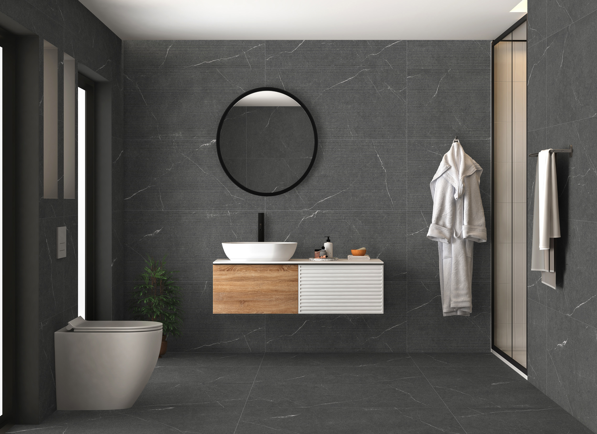 Изображение товара Керамогранит Global Tile Lakeside_GT 120x60 см черный для пола и стен
