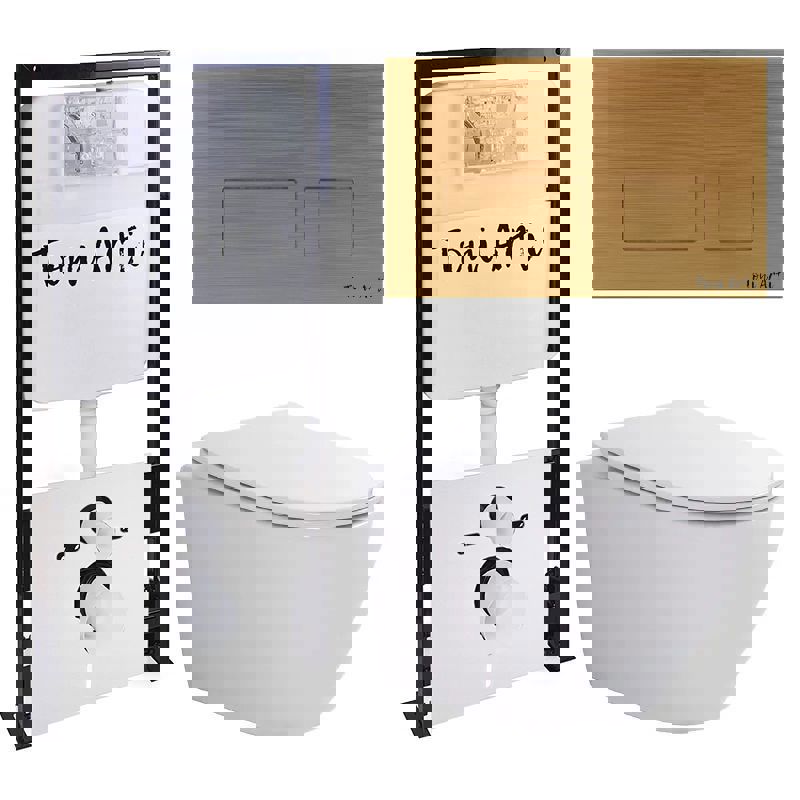 Изображение товара Комплект инсталляции с подвесным унитазом TONI ARTI Russi с кнопкой Noche TA-0046