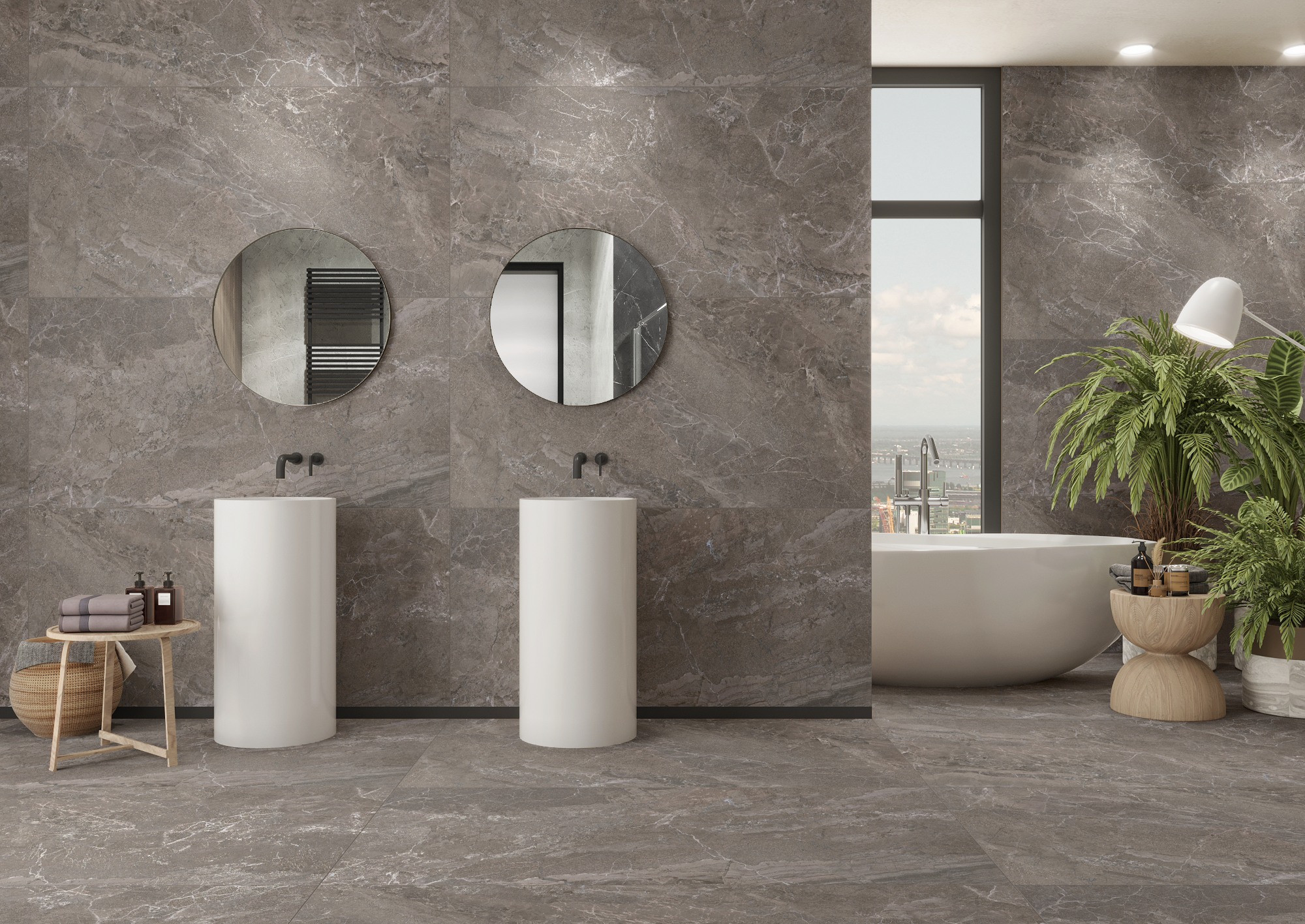 Изображение товара Керамогранит Turkish Fossil Carving 80x160 см для стен и пола коричневый