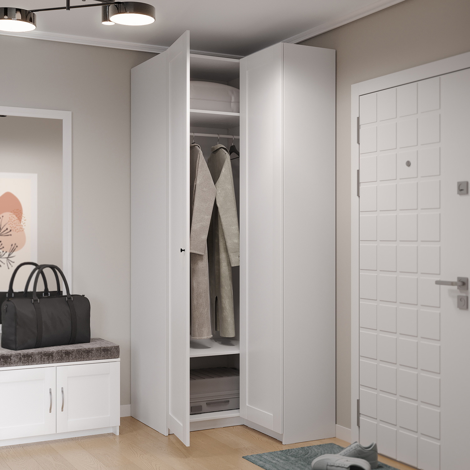 Изображение товара Стеллаж гардеробная система Гуд Лакк Макс 50x232.8x58.9 см цвет белый