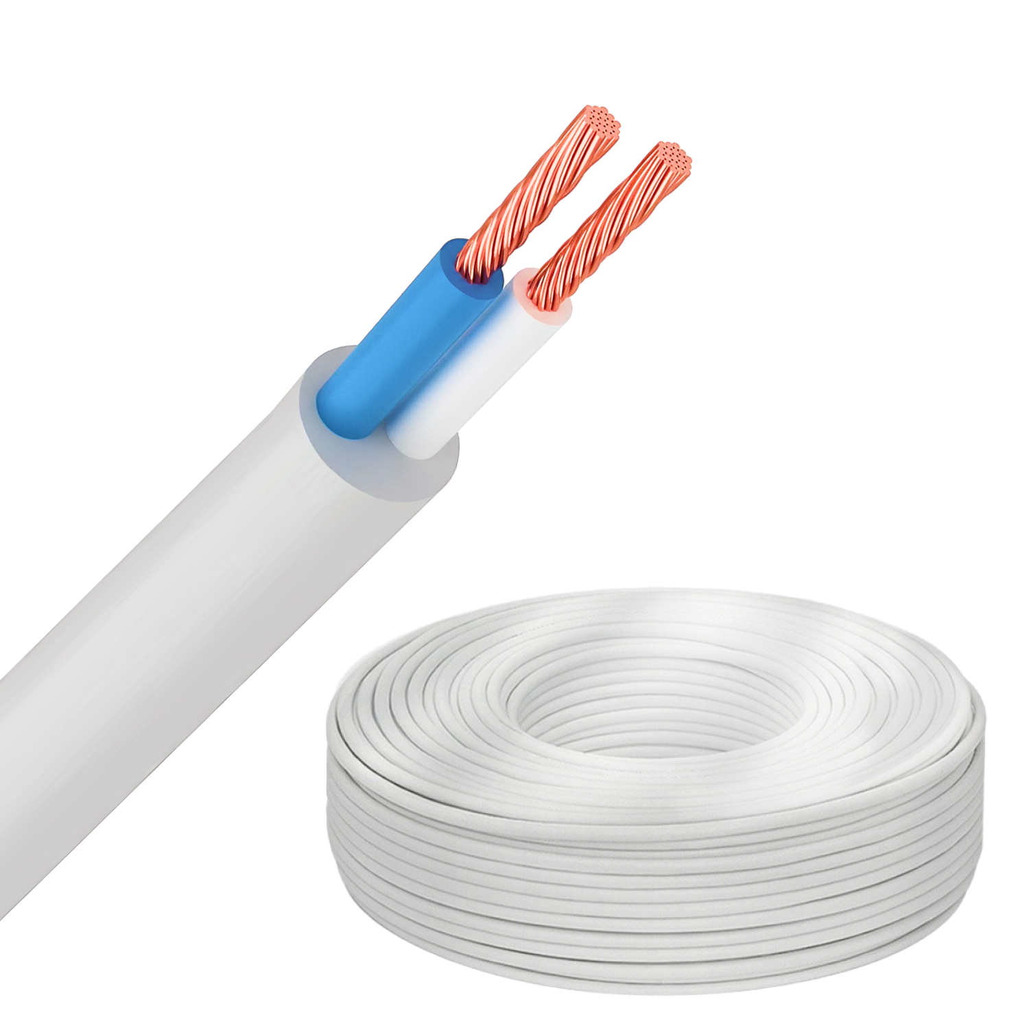 Изображение товара Кабель Рэмкабель ПВС 2x1.5 40 м цвет белый ГОСТ