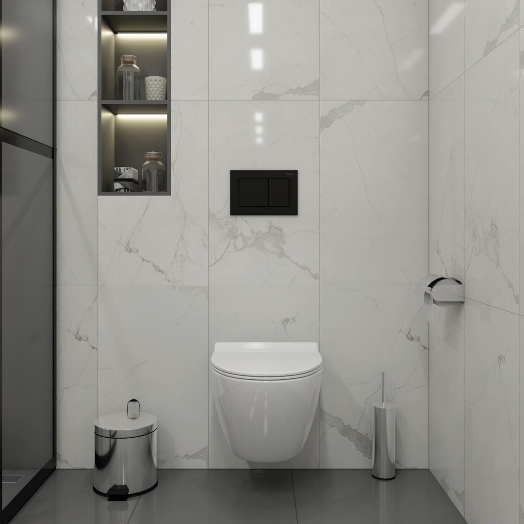 Изображение товара Комплект для унитаза Teymi Lina Pro Vortex с инсталляцией и клавишей черная