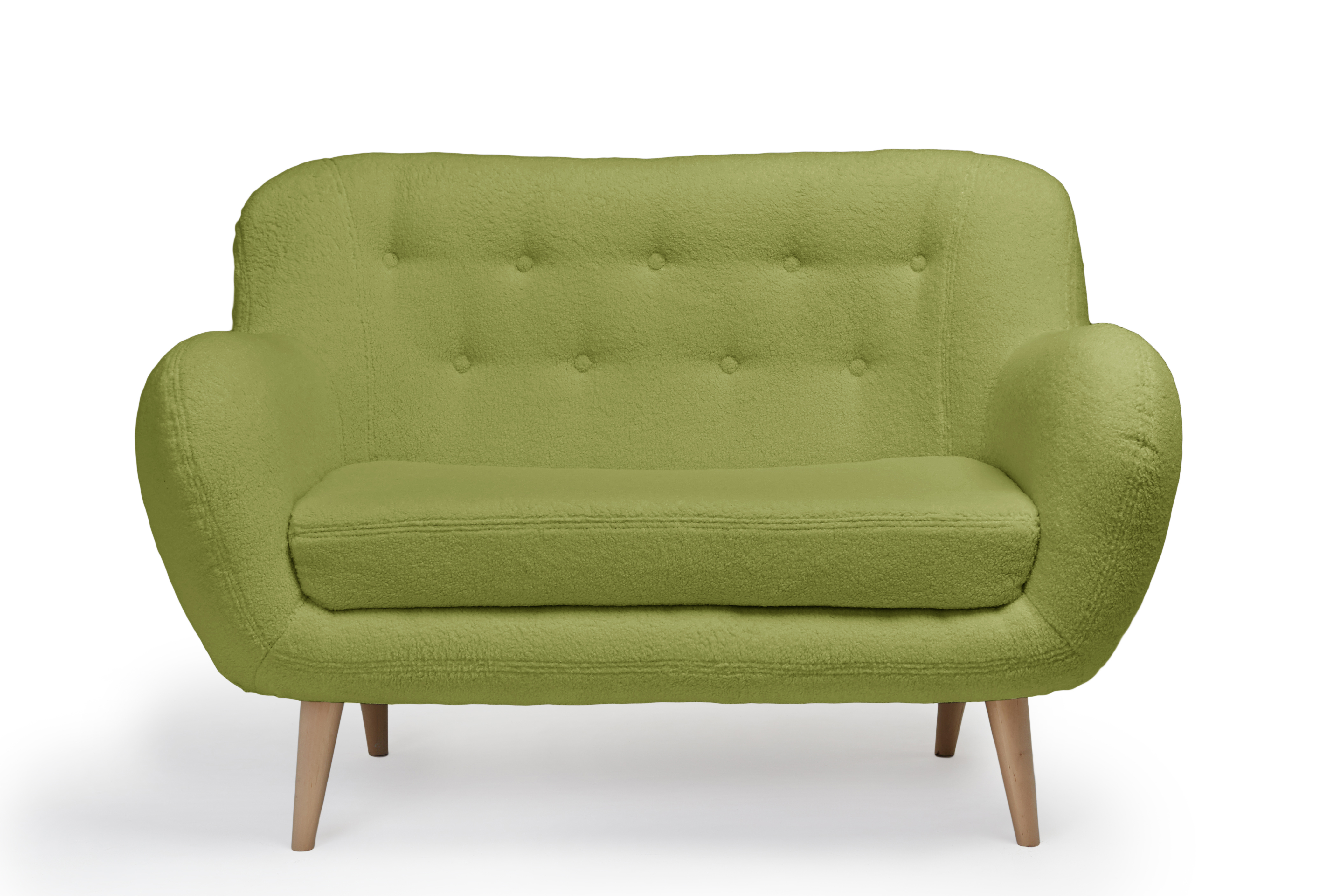 Изображение товара Диван прямой Элефант из искусственного меха и дерева 138x90x85 см зеленый