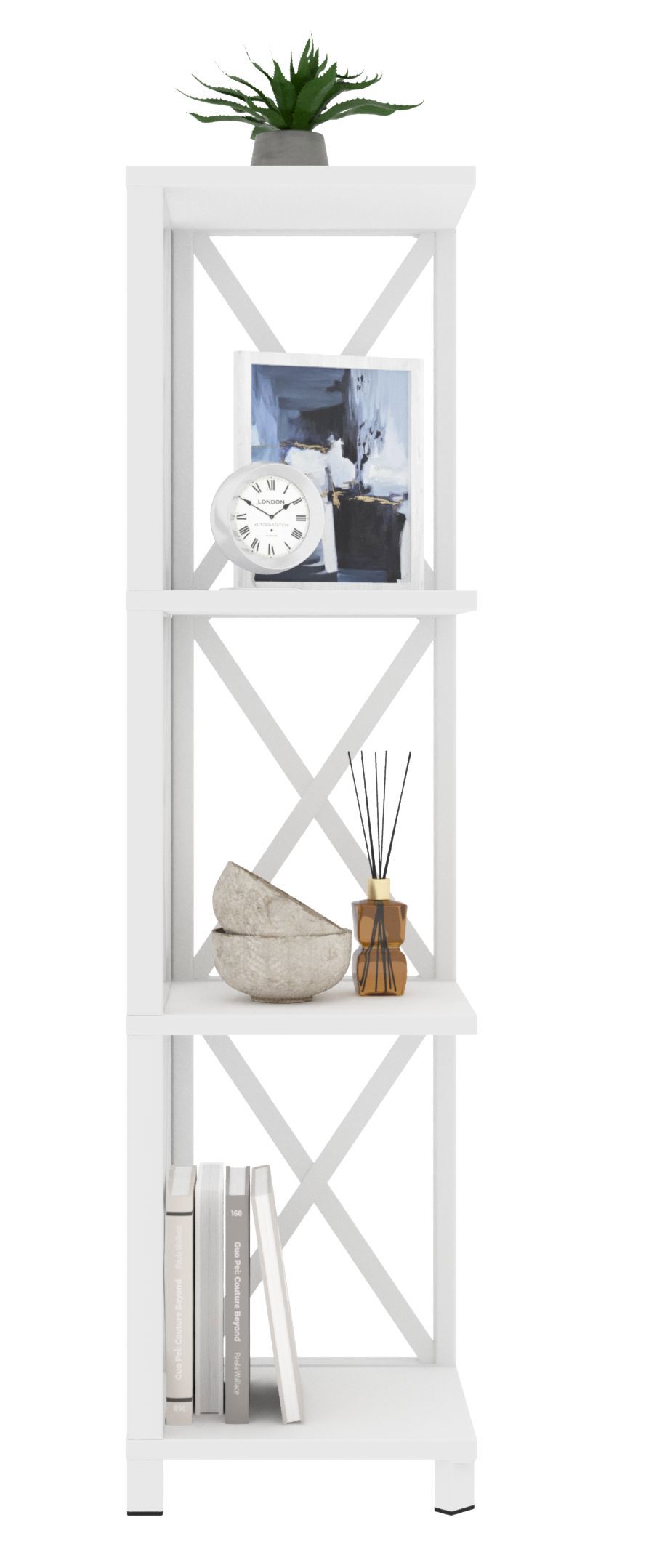 Изображение товара Стеллаж MAKE MEBEL Лофт Слим-4 Белый