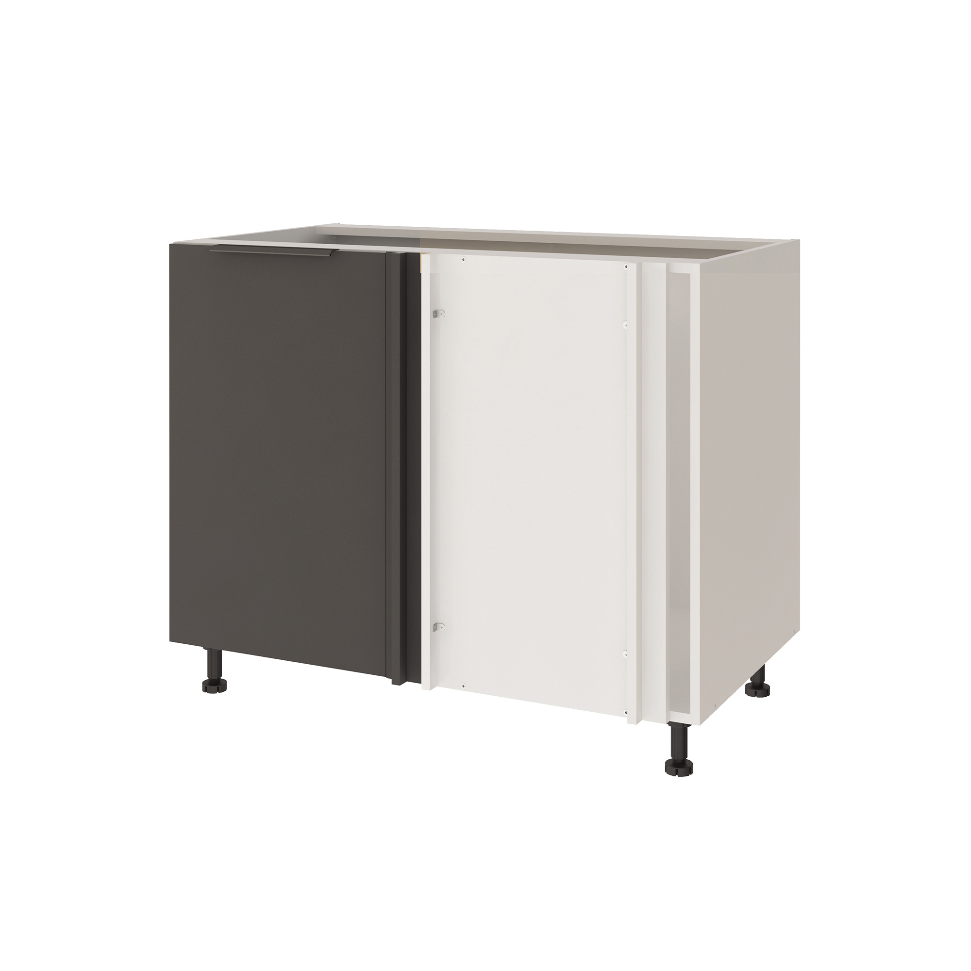 Изображение товара Кухонный модуль угловой напольный BENELI COLOR 110х57.6х82 см черный графит белый