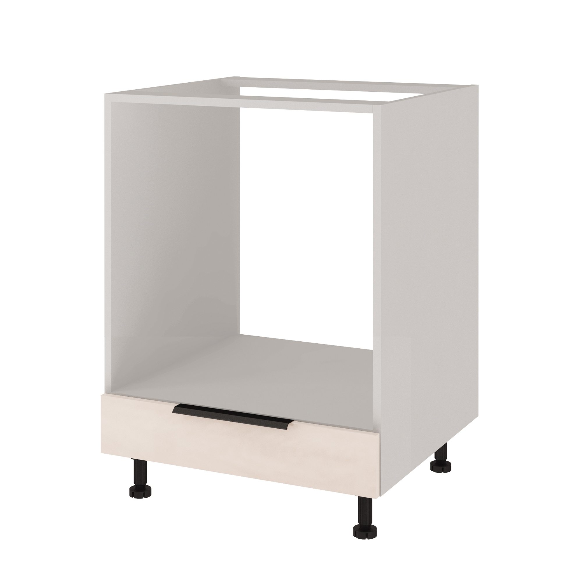 Изображение товара Кухонный модуль напольный под духовку Beneli COLOR Крем бежевый глянец/Белый 60х57.6х82 см 1шт.