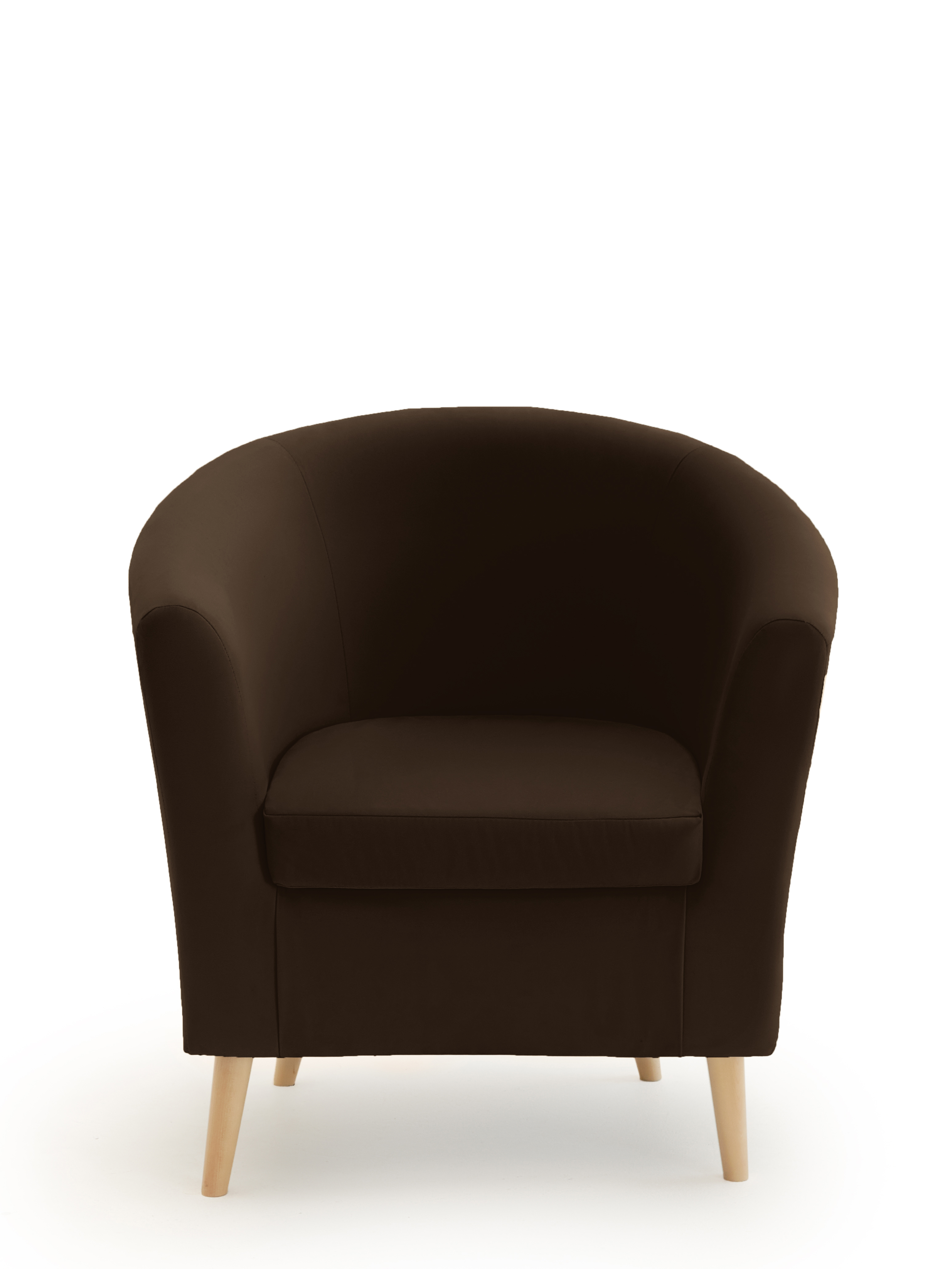 Изображение товара Кресло Диван не мебель Алекто 85x85x75 см велюр цвет темно-коричневый;коричневый