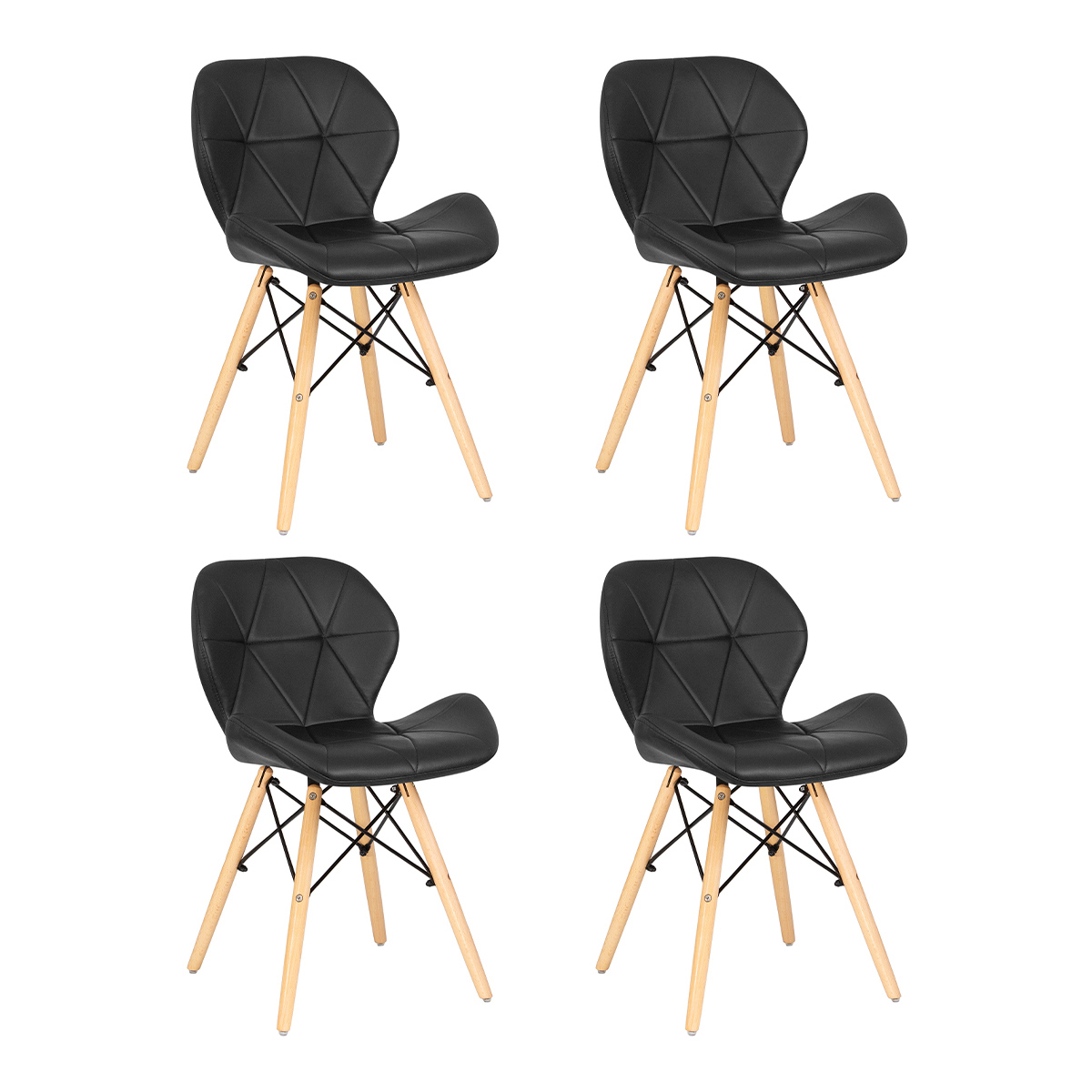 Изображение товара Комплект кухонных стульев 4 шт Dobrin Butterfly lmzl-302 38x38x51 см искусственная кожа цвет черный