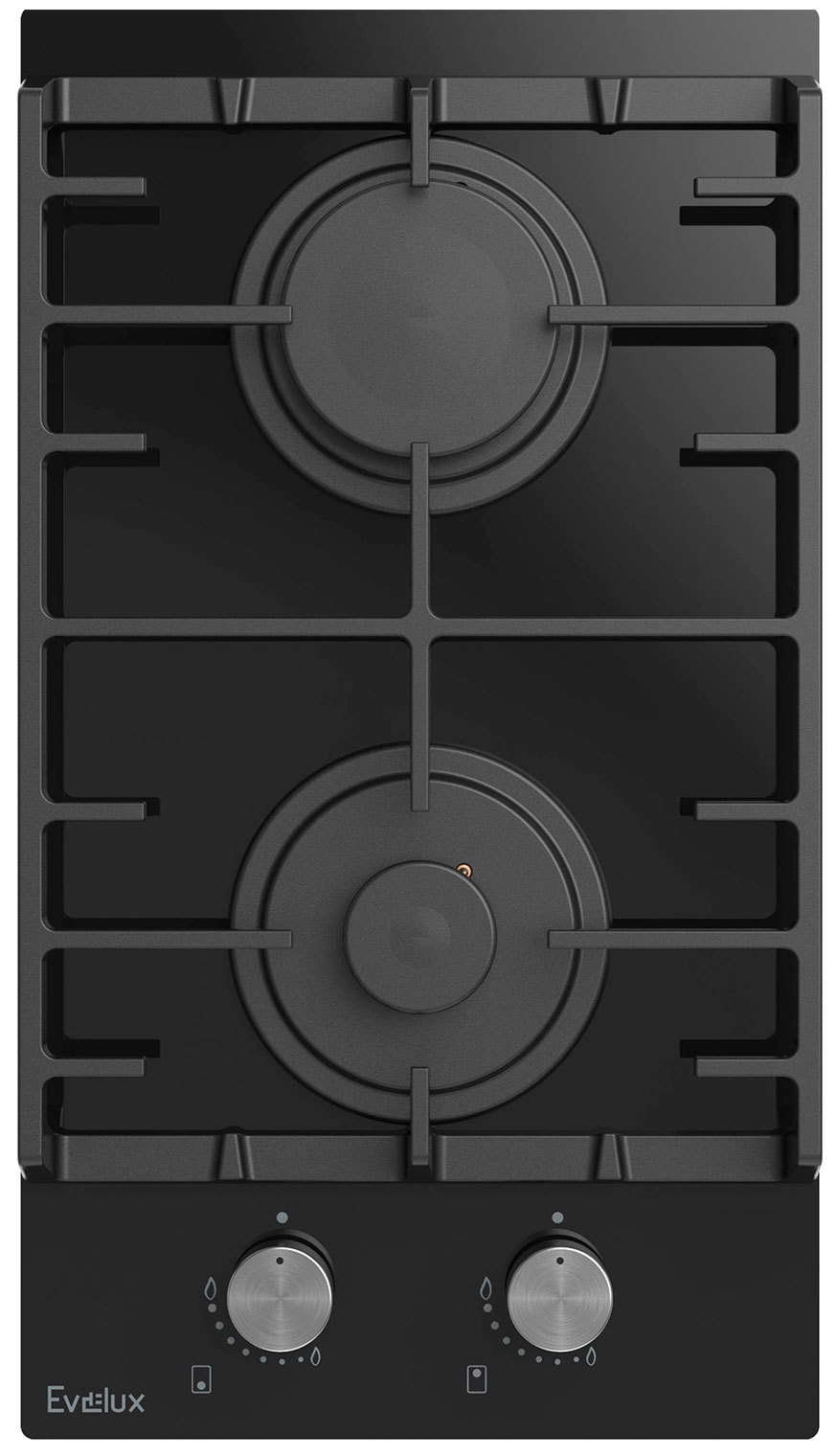 Изображение товара Газовая варочная панель Evelux HEG 300 BG 29 см 2 конфорки черный