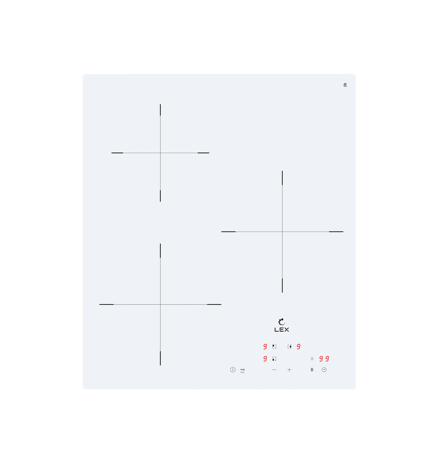 Изображение товара Индукционная варочная панель Lex EVI 430A WH 45 см 3 конфорки цвет белый