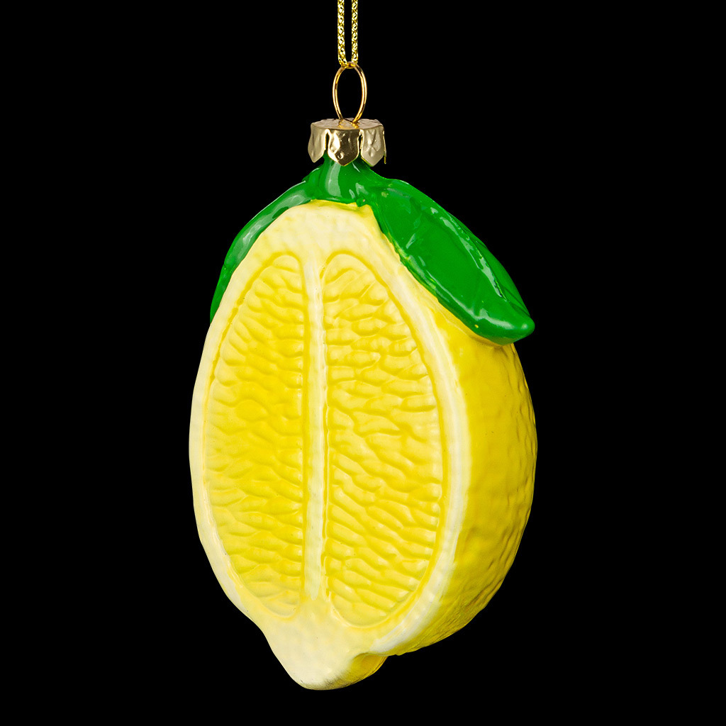 Изображение товара Елочная игрушка Лимон 9 см яркое украшение для новогодней елки