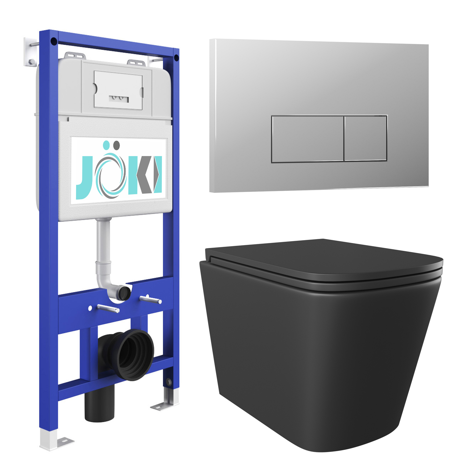 Изображение товара Комплект инсталляция с унитазом Joki JKS302MB011202CH цвет черный