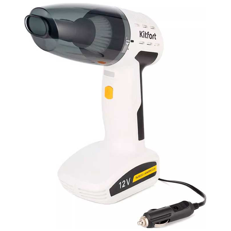 Изображение товара Портативный автомобильный пылесос Kitfort Кт-5169 4 в 1 с функциями компрессора и манометра