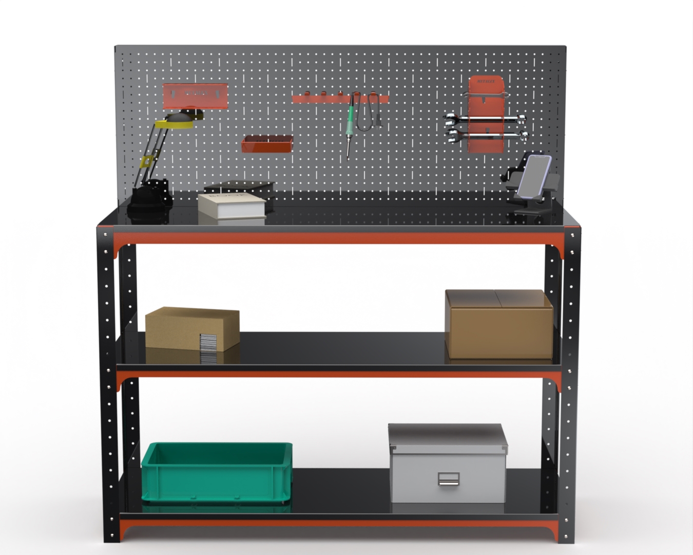 Изображение товара Стол-верстак Metalex KIT 204633 с перфопанелью и аксессуарами