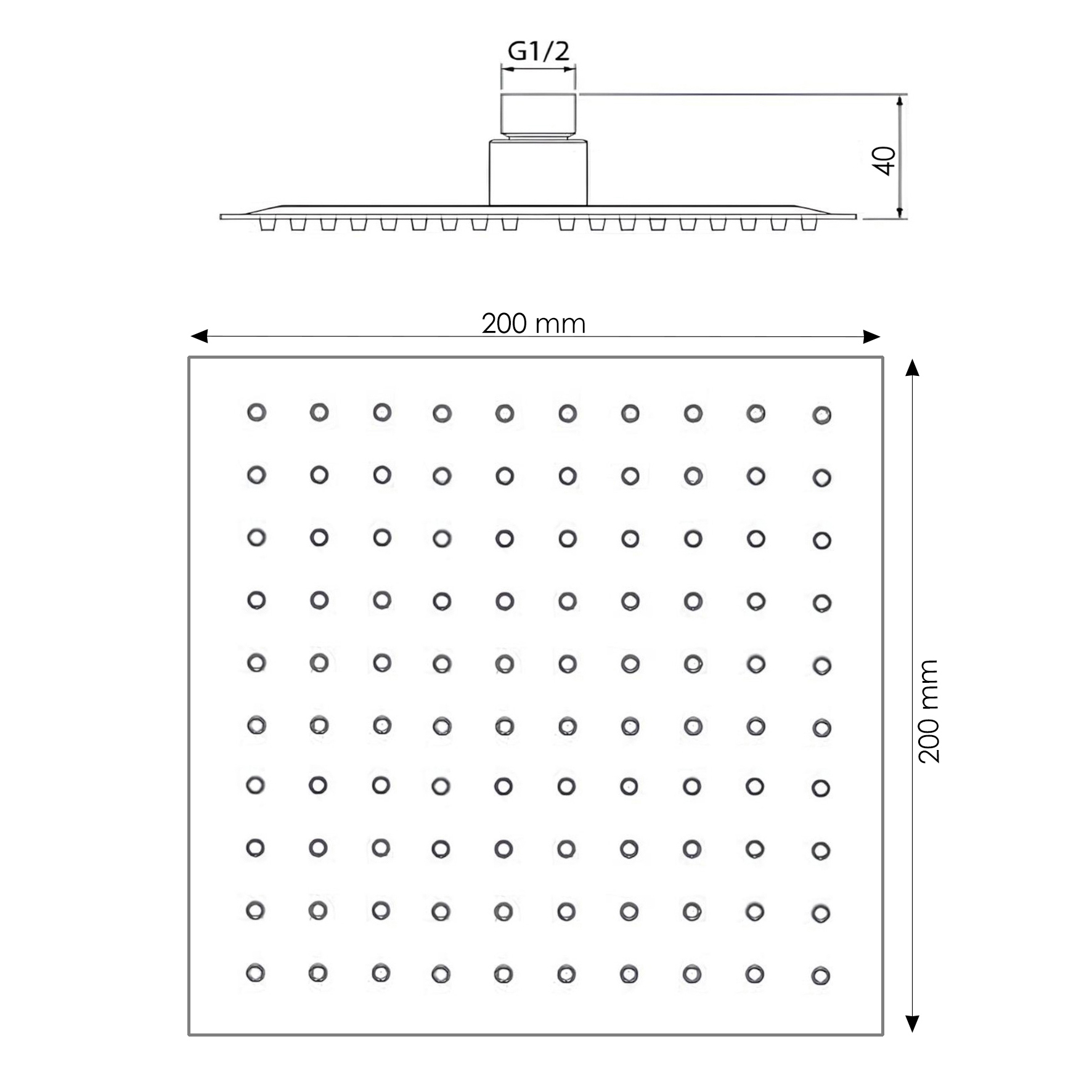 Изображение товара Лейка для верхнего душа Wasser Zimmer ZM-8001Q-20 тропический душ квадрат 20 см графит