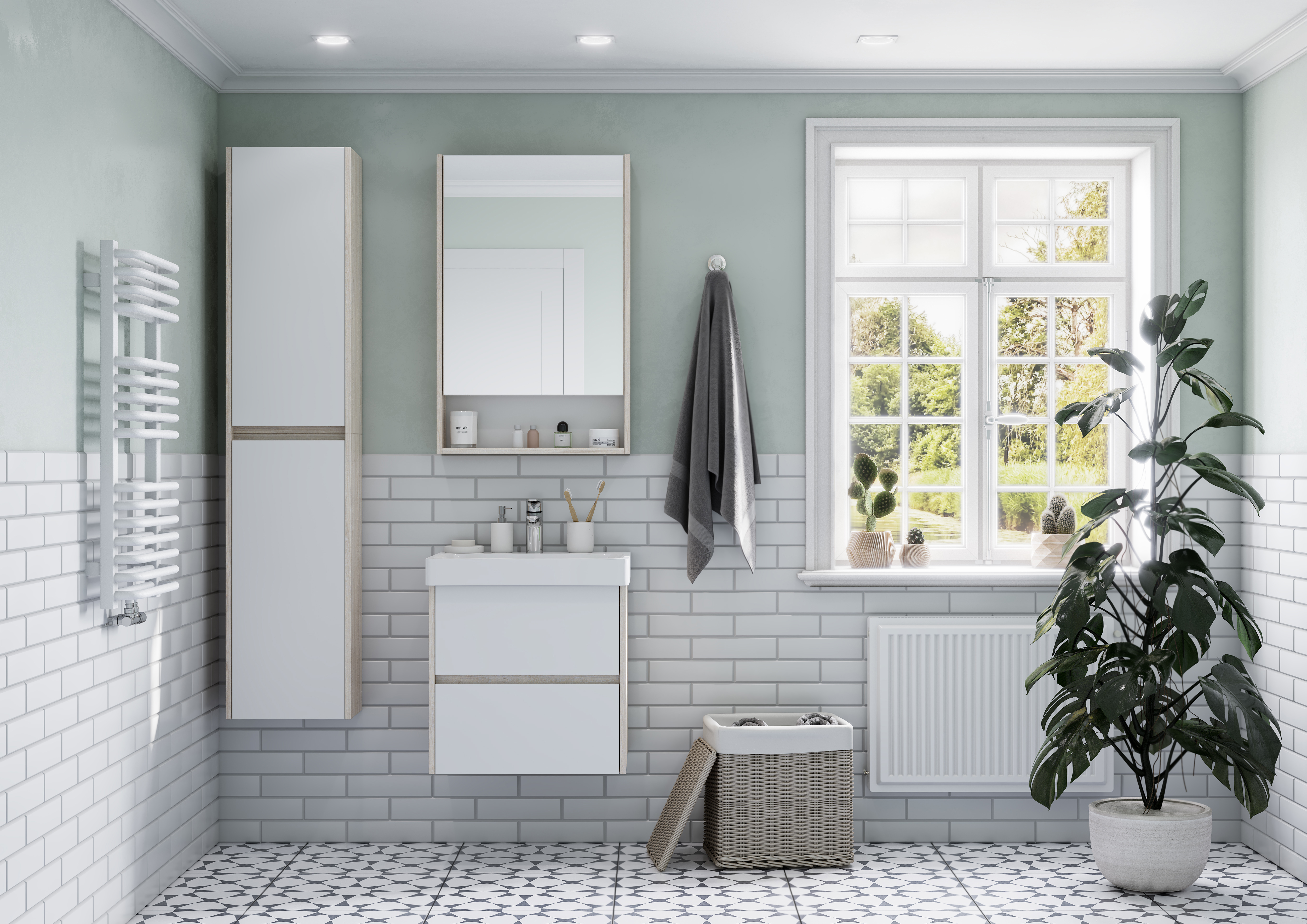 Изображение товара Тумба под раковину Aquaton 1A2517V0SDB20 53.2 см белая с раковиной адриана подвесная