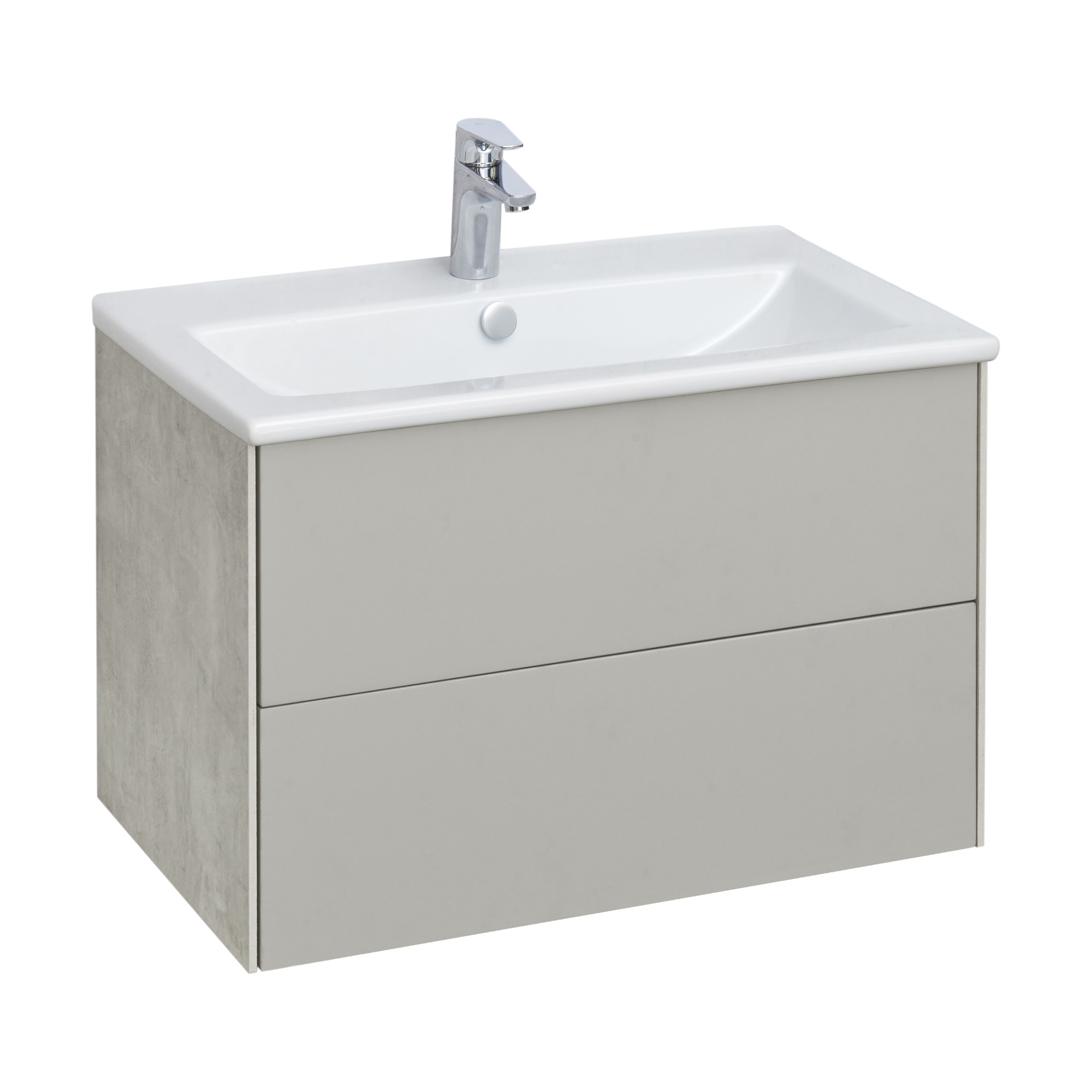 Изображение товара Тумба под раковину Aquaton Сохо 75 с раковиной Элина, серый, подвесная