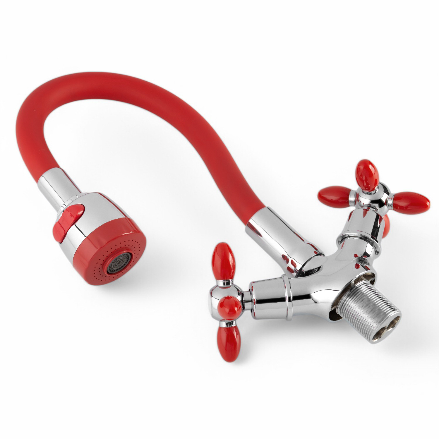 Изображение товара Смеситель для кухни Zein 7610315 18 см гибкий излив цвет красный