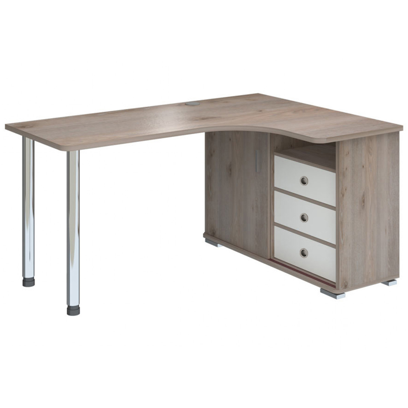 Изображение товара Стол Мэрдэс СР-165С НБЕН-ПРАВ белый ясень шимо светлый ЛДСП угловой