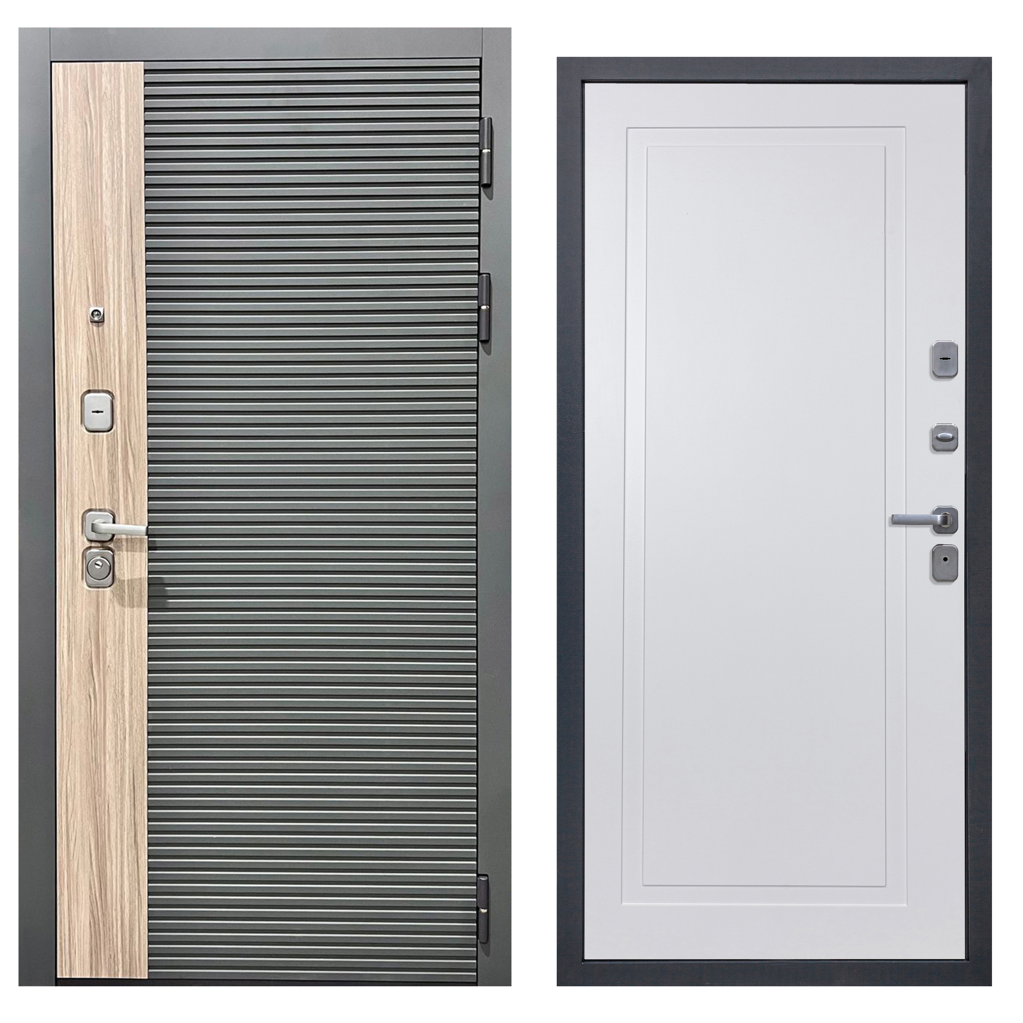 Изображение товара Входная дверь Diva Дива-76 правый 205x96см дуб/серый с шумоизоляцией