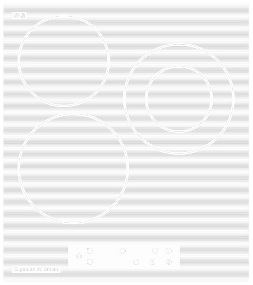 Изображение товара Электрическая варочная панель Zigmund & Shtain CN 37.4 W белая 3 конфорки быстрого нагрева