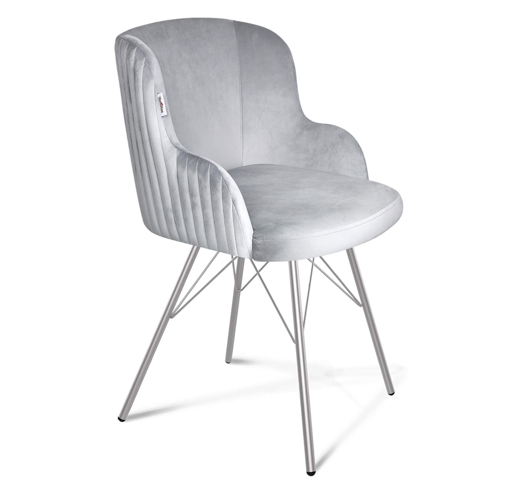 Изображение товара Стул Sheffilton 4503806202 из микровелюра с металлическим каркасом серый