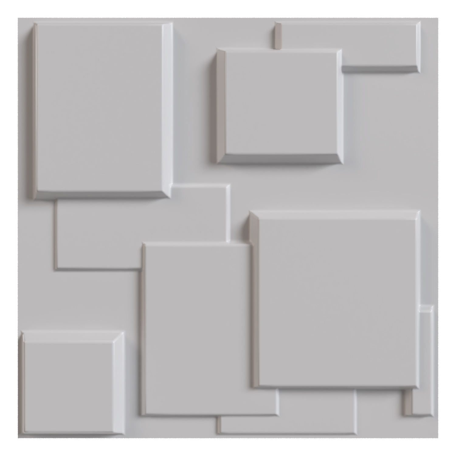 Изображение товара Стеновая 3D панель SODIN decor Квадраты белый 500x500x1 мм