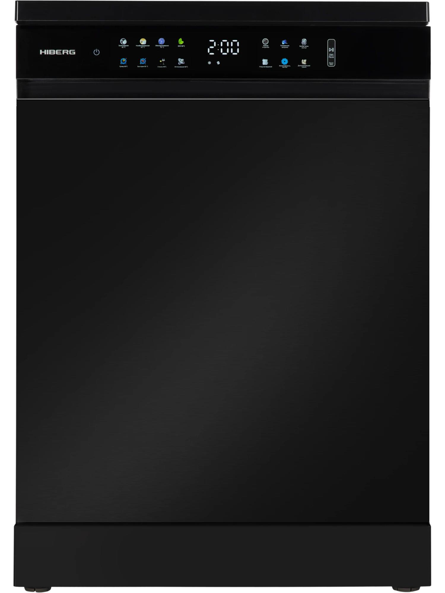 Изображение товара Отдельностоящая посудомоечная машина Hiberg F68 1530 LB 59.9 см 8 программ цвет черный Изображение товара Отдельностоящая посудомоечная машина Hiberg F68 1530 LB 59.9 см 8 программ цвет черный