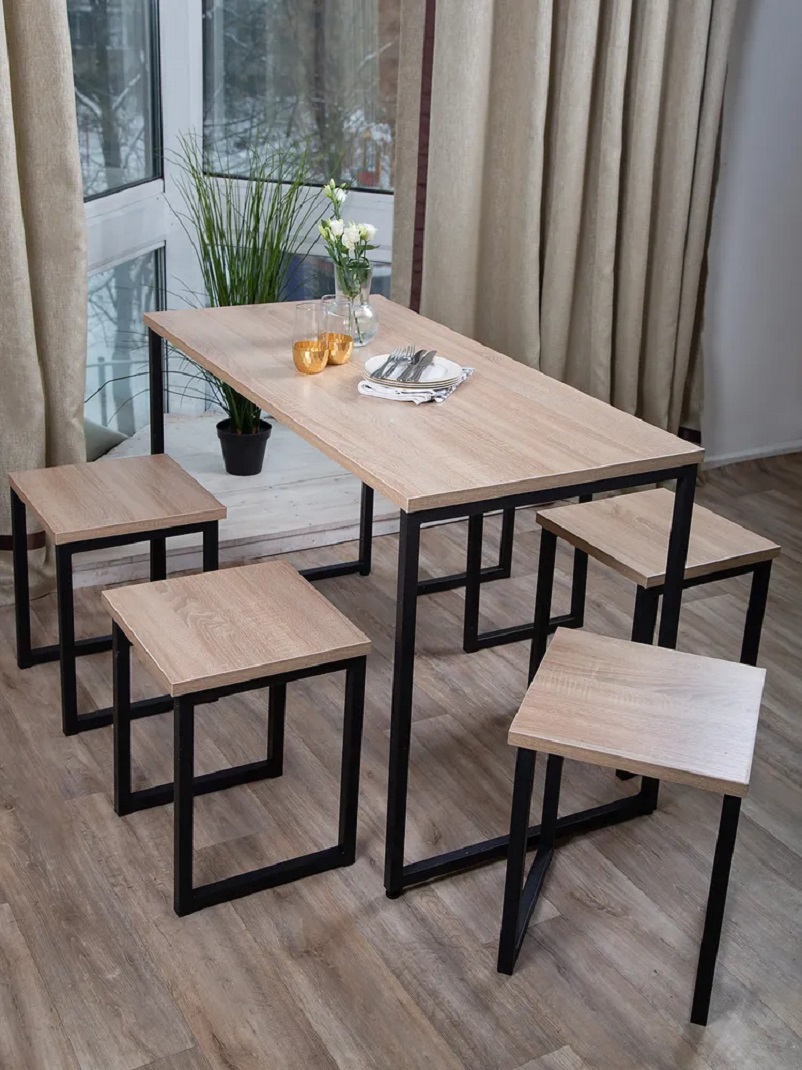 Изображение товара Обеденный стол в стиле Лофт Diko loft DL-967357 120x70 см дуб сонома