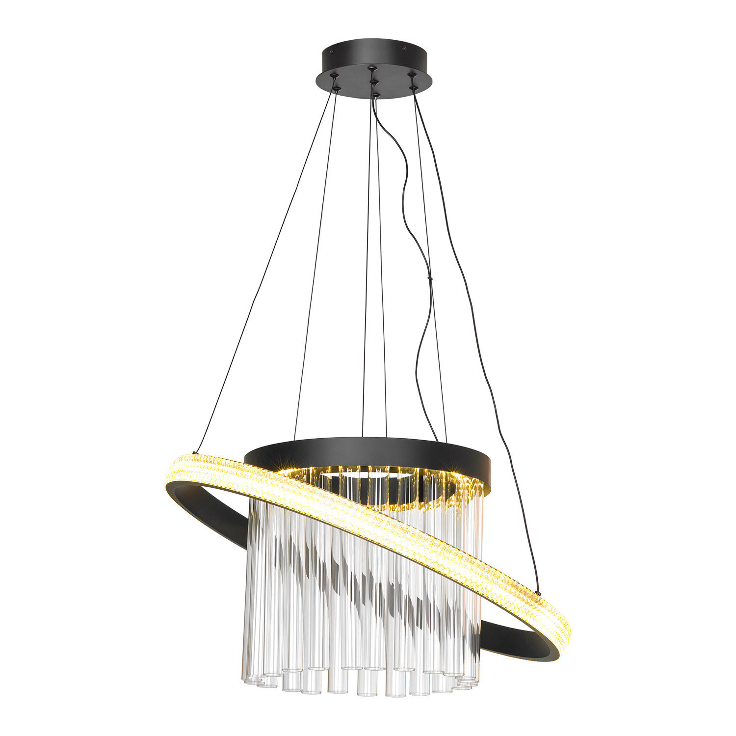 Изображение товара Люстра подвесная Lussole Screven Lsp-7320 29 м² нейтральный белый свет черный стиль современный