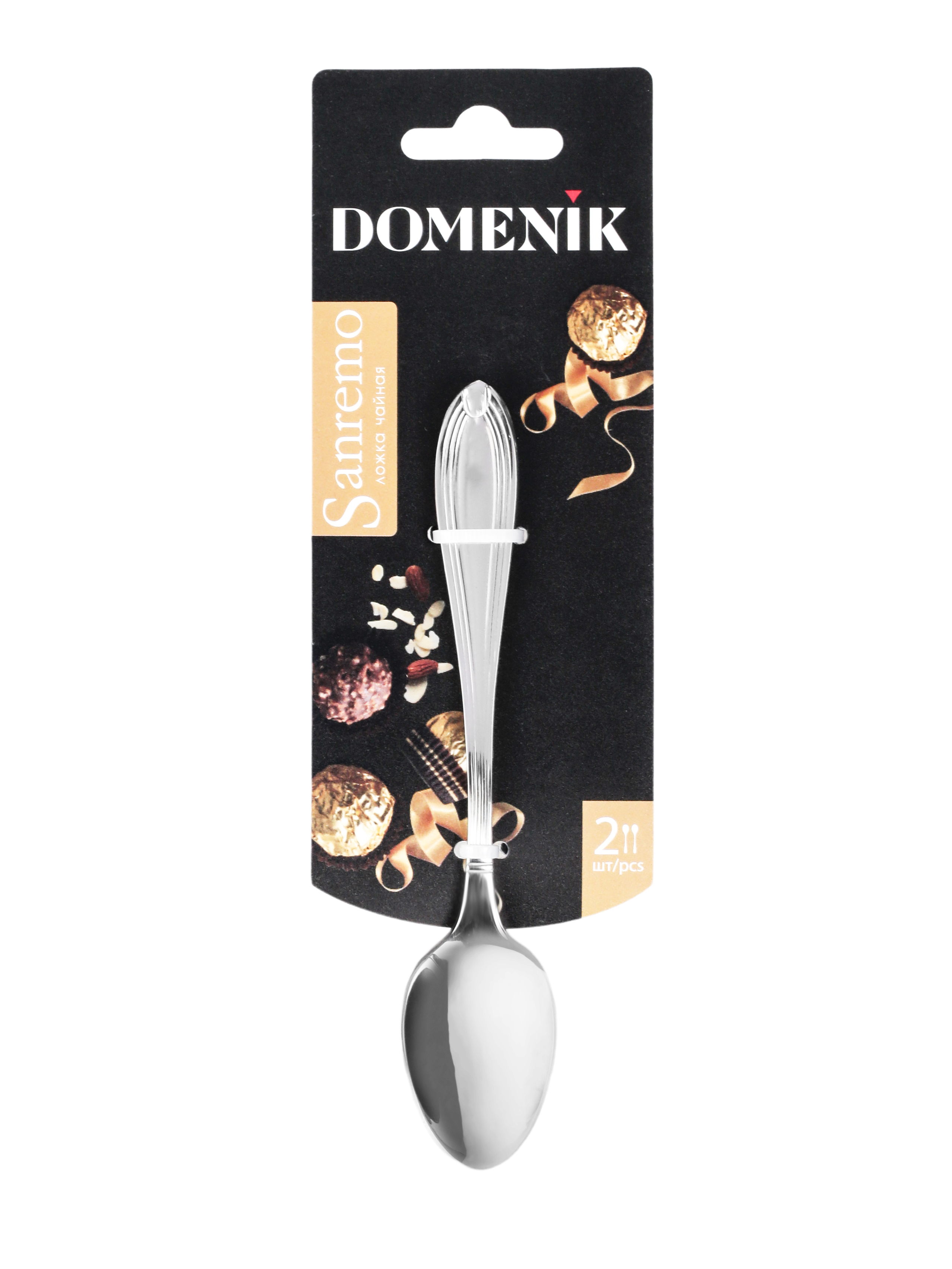 Изображение товара Набор ложек 2 шт Domenik Sanremo DMC052 нержавеющая сталь цвет серебристый металлик Изображение товара Набор ложек 2 шт Domenik Sanremo DMC052 нержавеющая сталь цвет серебристый металлик