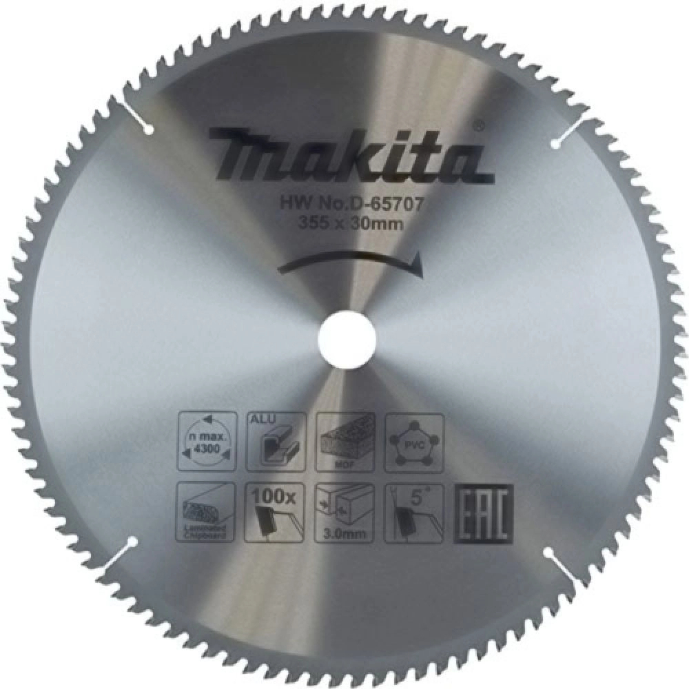 Изображение товара Диск пильный универсальный Makita D-65707 100Т 355x30x2.8 мм