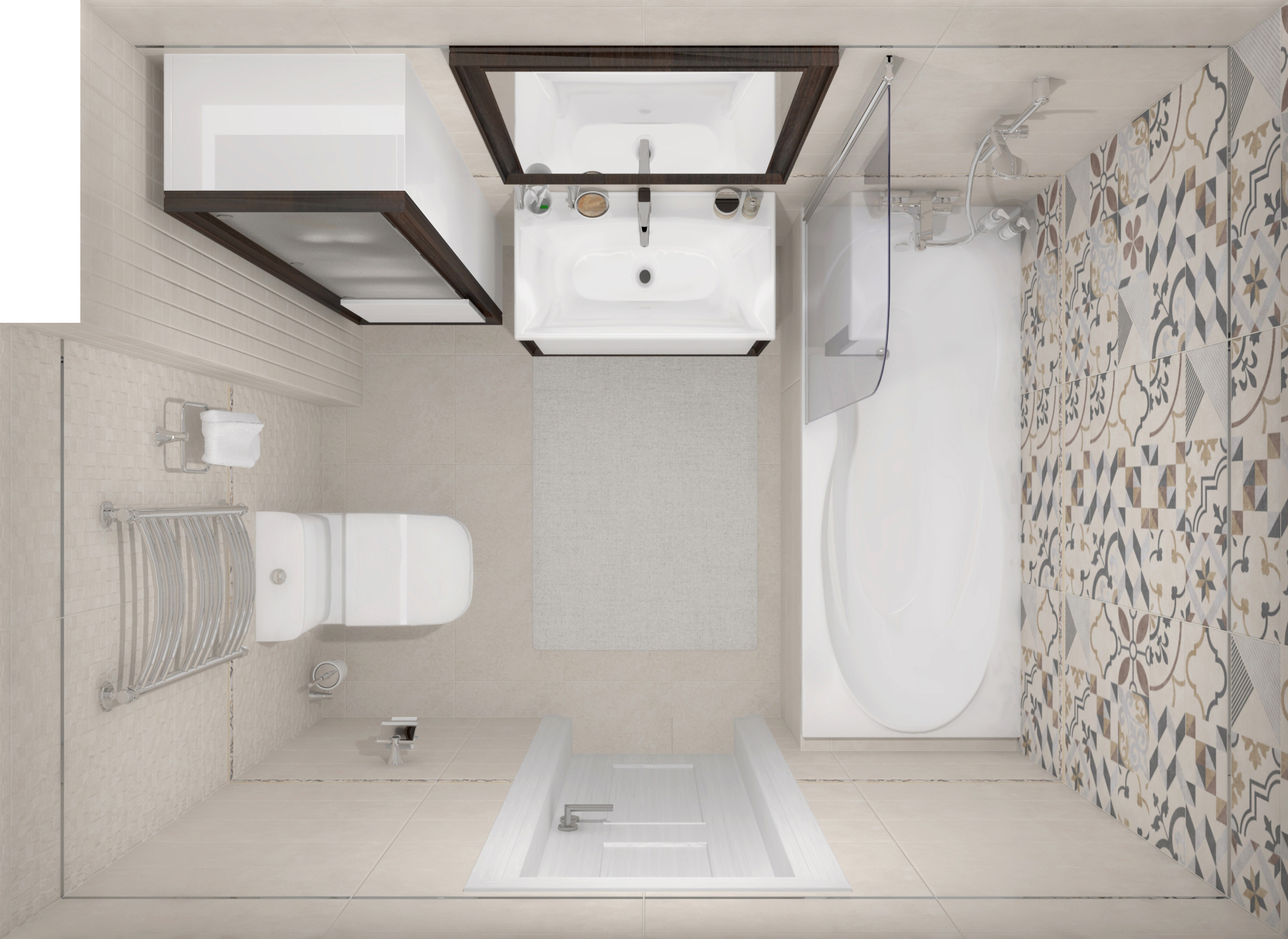 Изображение товара Керамическая настенная плитка Laparet Alabama 60x20 см бежевый структурированный эффект бетона