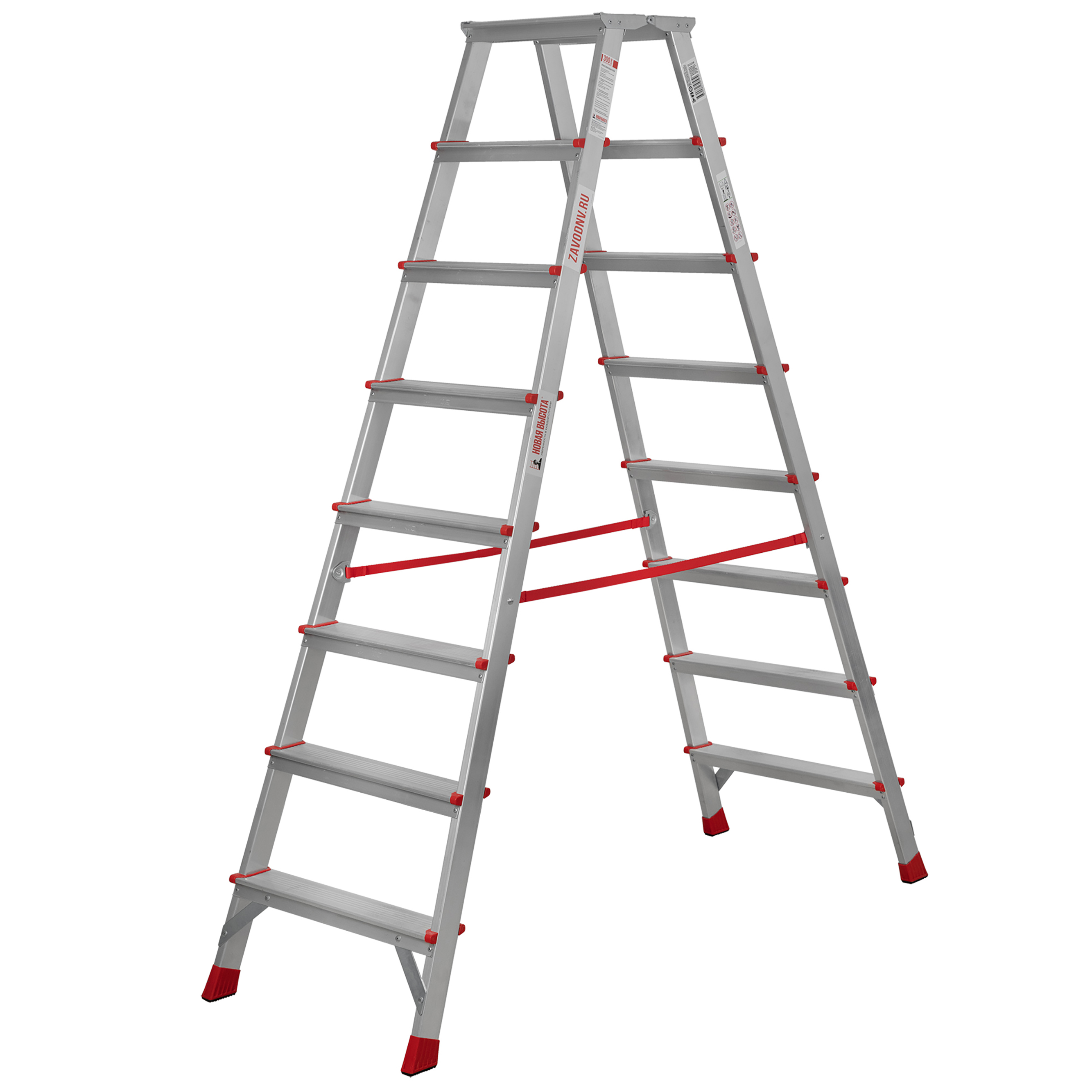 Изображение товара Алюминиевая стремянка NV 3127 с 8 ступенями, нагрузка 225 кг, Россия