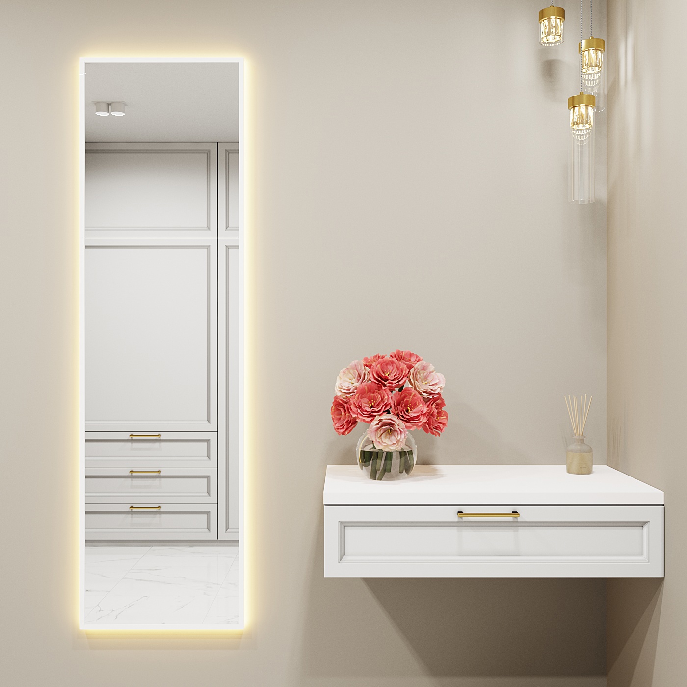Изображение товара Зеркало со встроенной подсветкой One mirror 16145бст 45x160 см