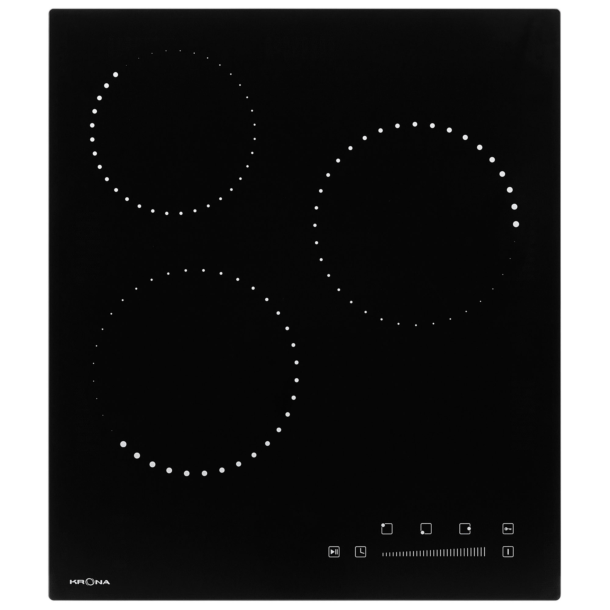 Изображение товара Электрическая варочная панель Krona CORTO 45 BL 3 конфорки стеклокерамика Китай