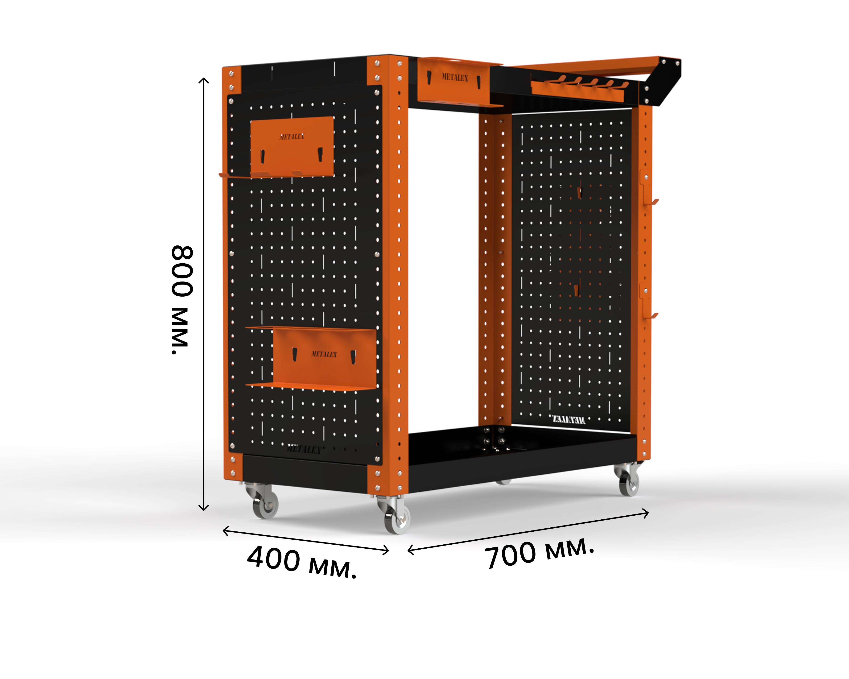 Изображение товара Тележка инструментальная METALEX Тип 2 с аксессуарами 800x450x800 мм