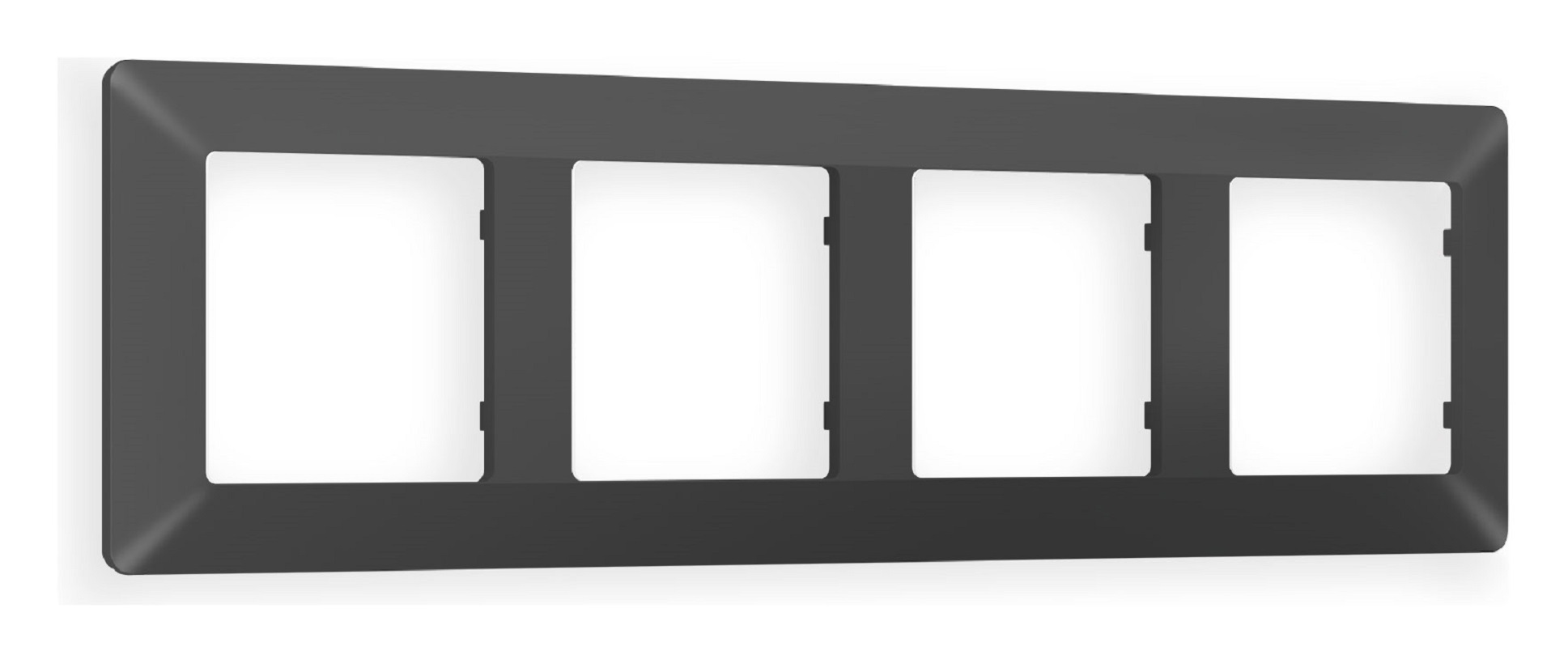 Изображение товара Рамка для розеток и выключателей Ambrella volt Alfa Line AF110804 4 поста графит