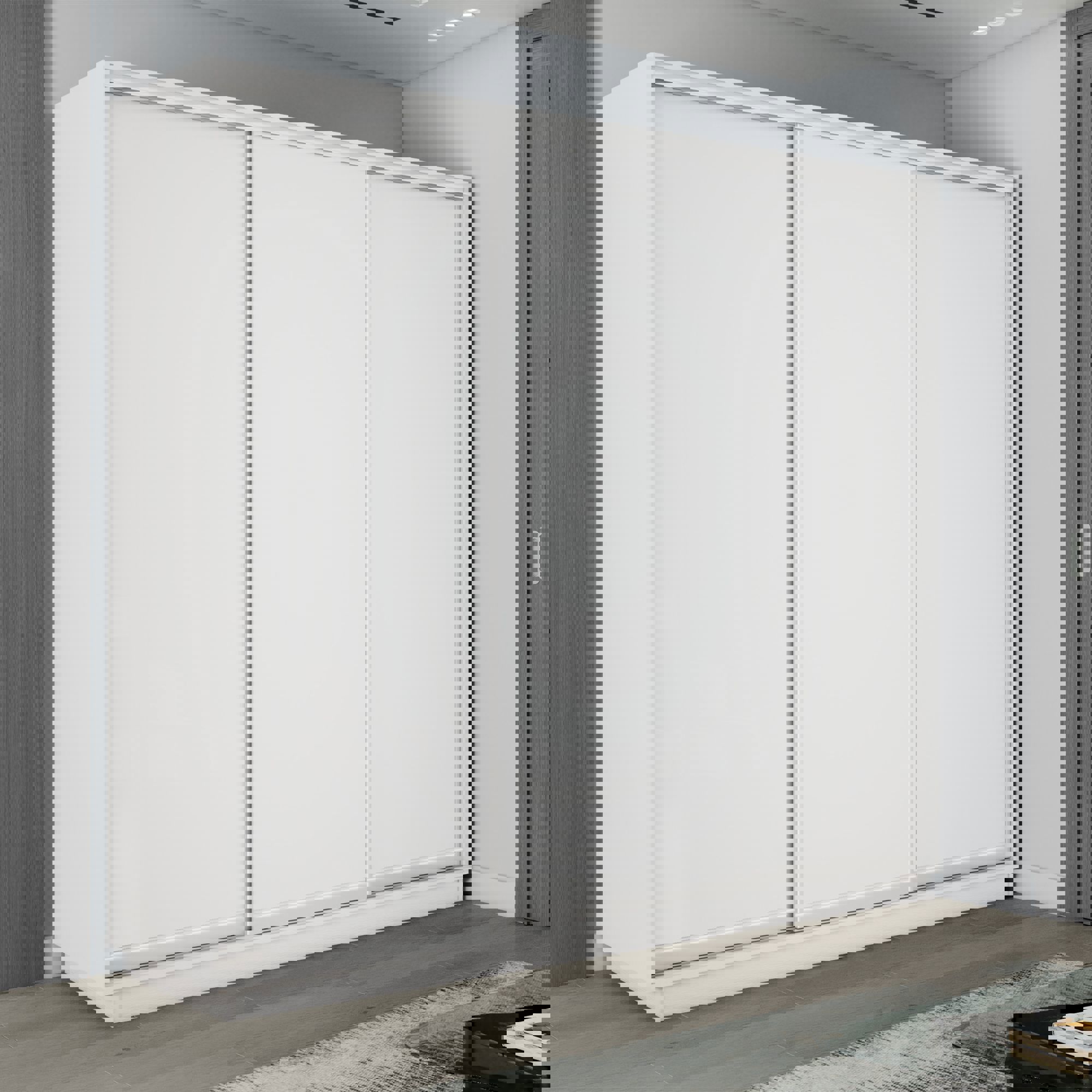 Изображение товара Шкаф-купе Мебельная Компания Е1 3 дверный 240x210x60 см 9 полок ЛДСП цвет белый