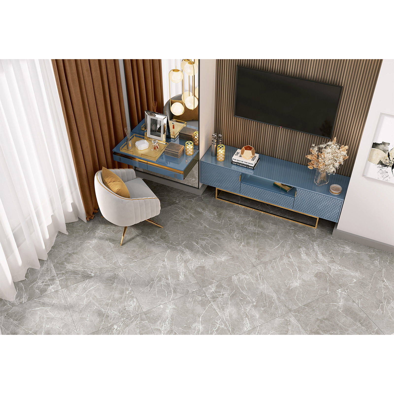 Изображение товара Керамогранит ALMA CERAMICA Imperiale Marble 60x60 см серый 1.44 м²