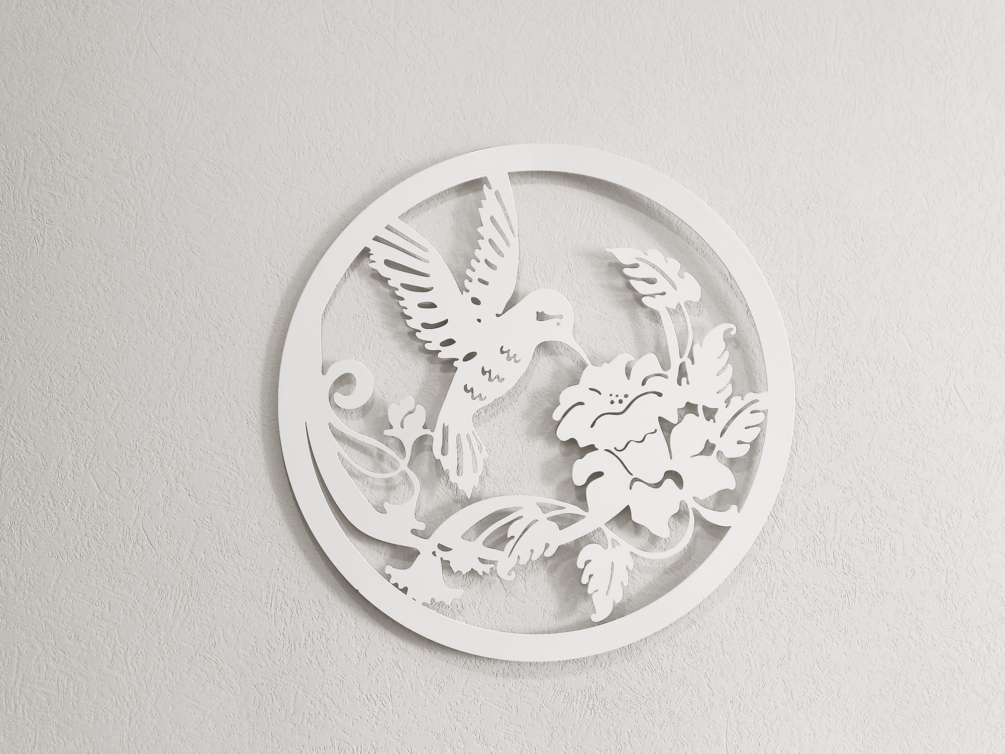 Изображение товара Панно Форвард-Мебель Колибри 102110 - 68x68 см, белый металл